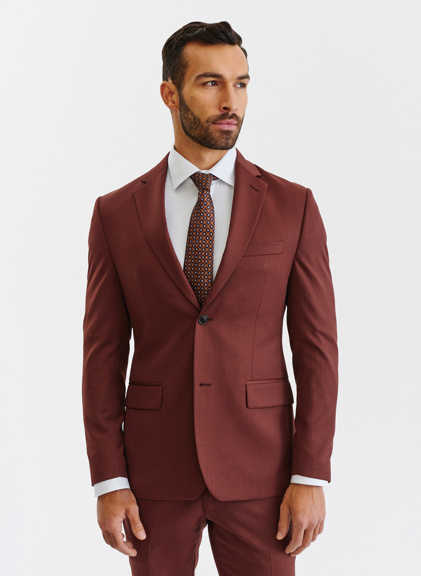 PAKO LORENTE – Gładka marynarka garniturowa w kolorze brązowym