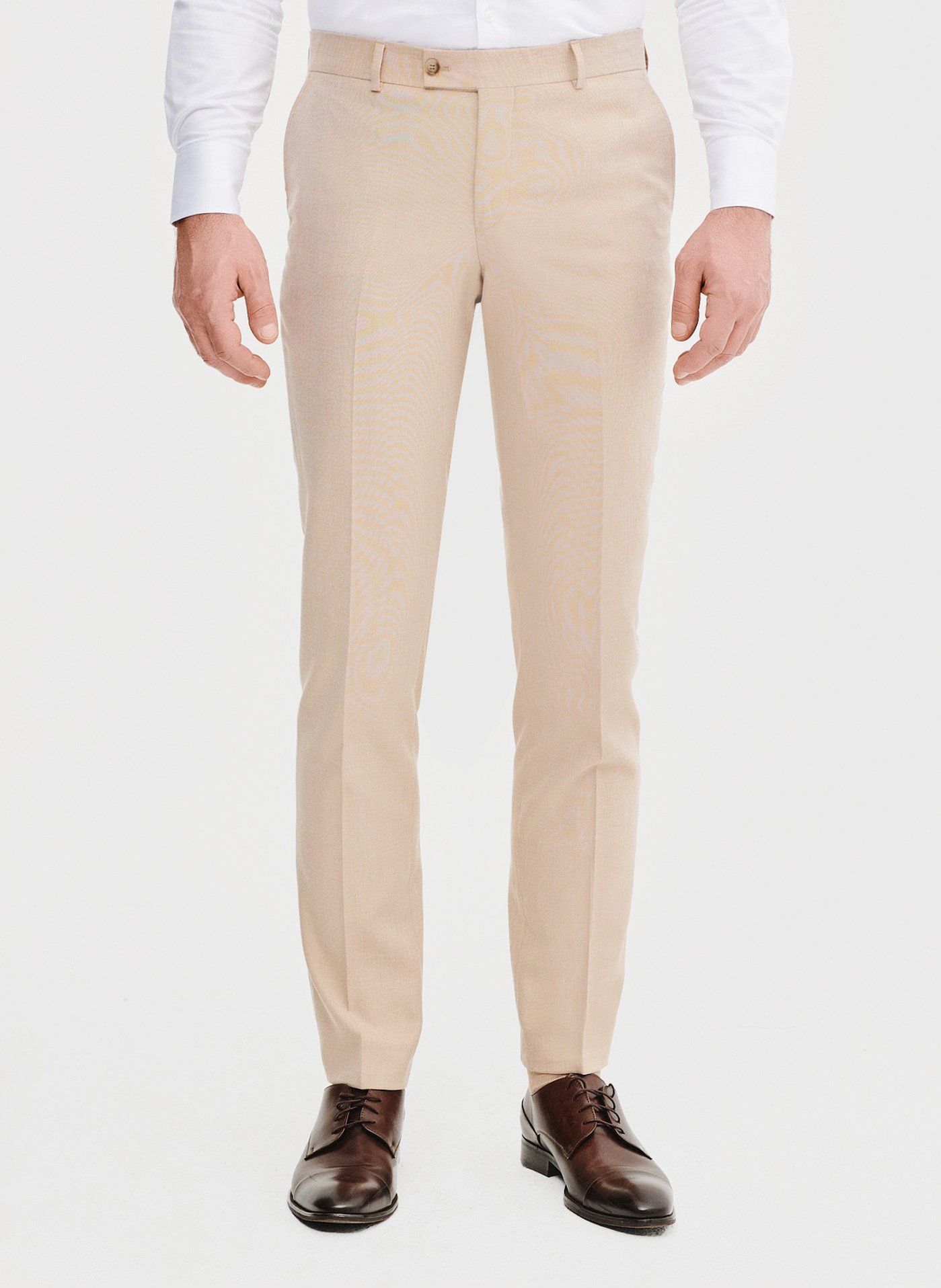 PAKO LORENTE – Beżowe spodnie ganiturowe