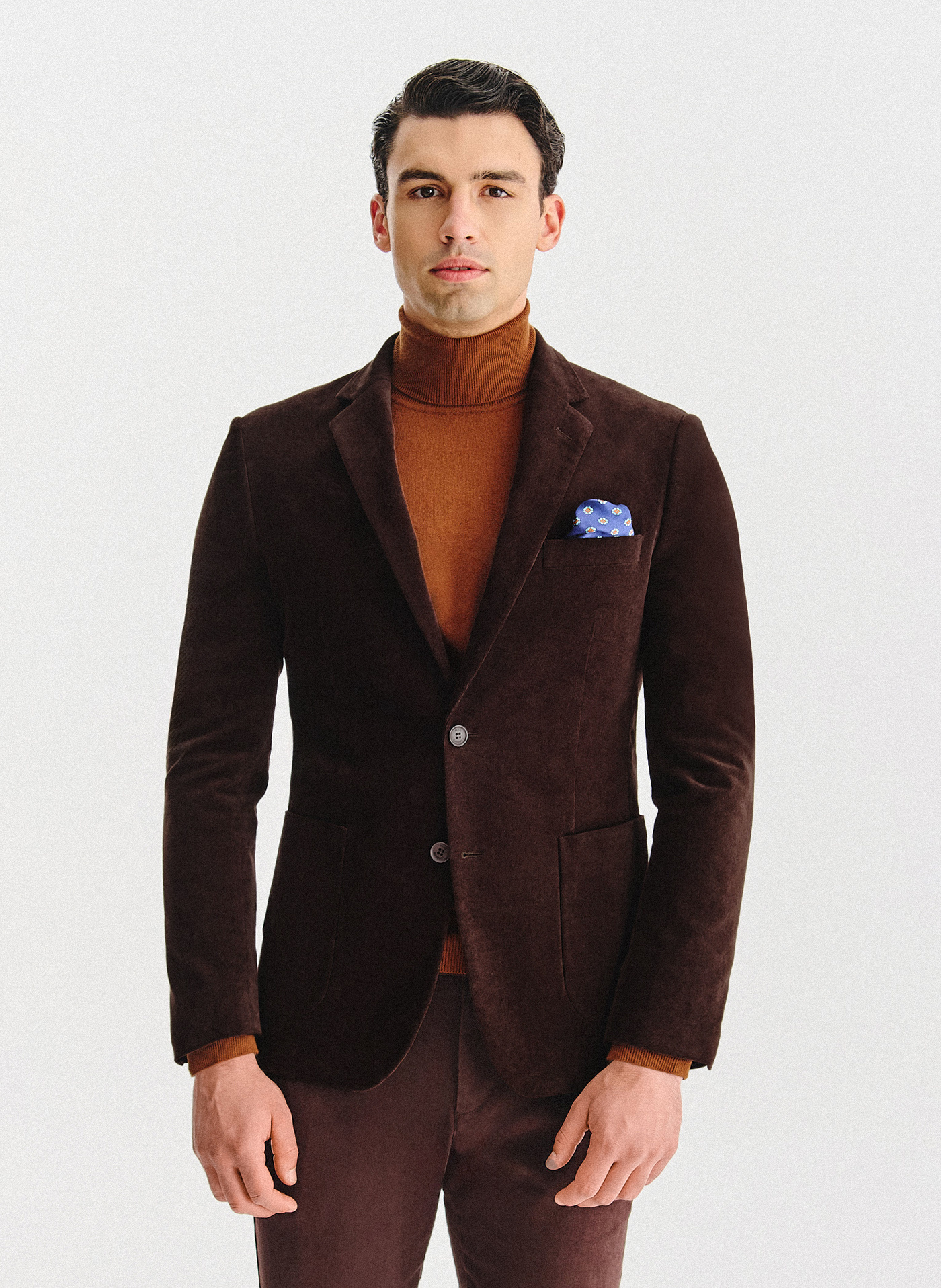 PAKO LORENTE - Brązowa sztruksowa marynarka męska