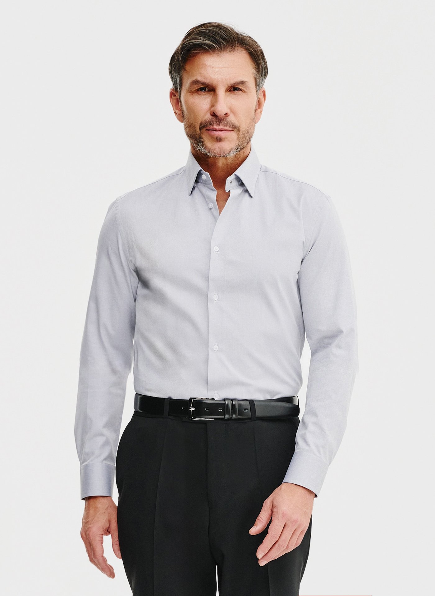 PAKO LORENTE – Gładka koszula męska w kolorze szarym