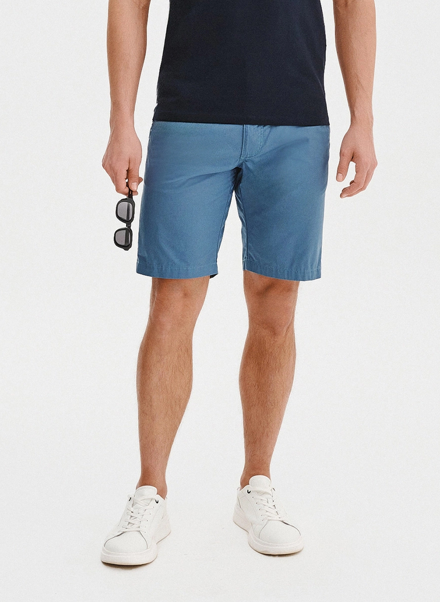 PAKO LORENTE - Bawełniane niebieskie szorty męskie