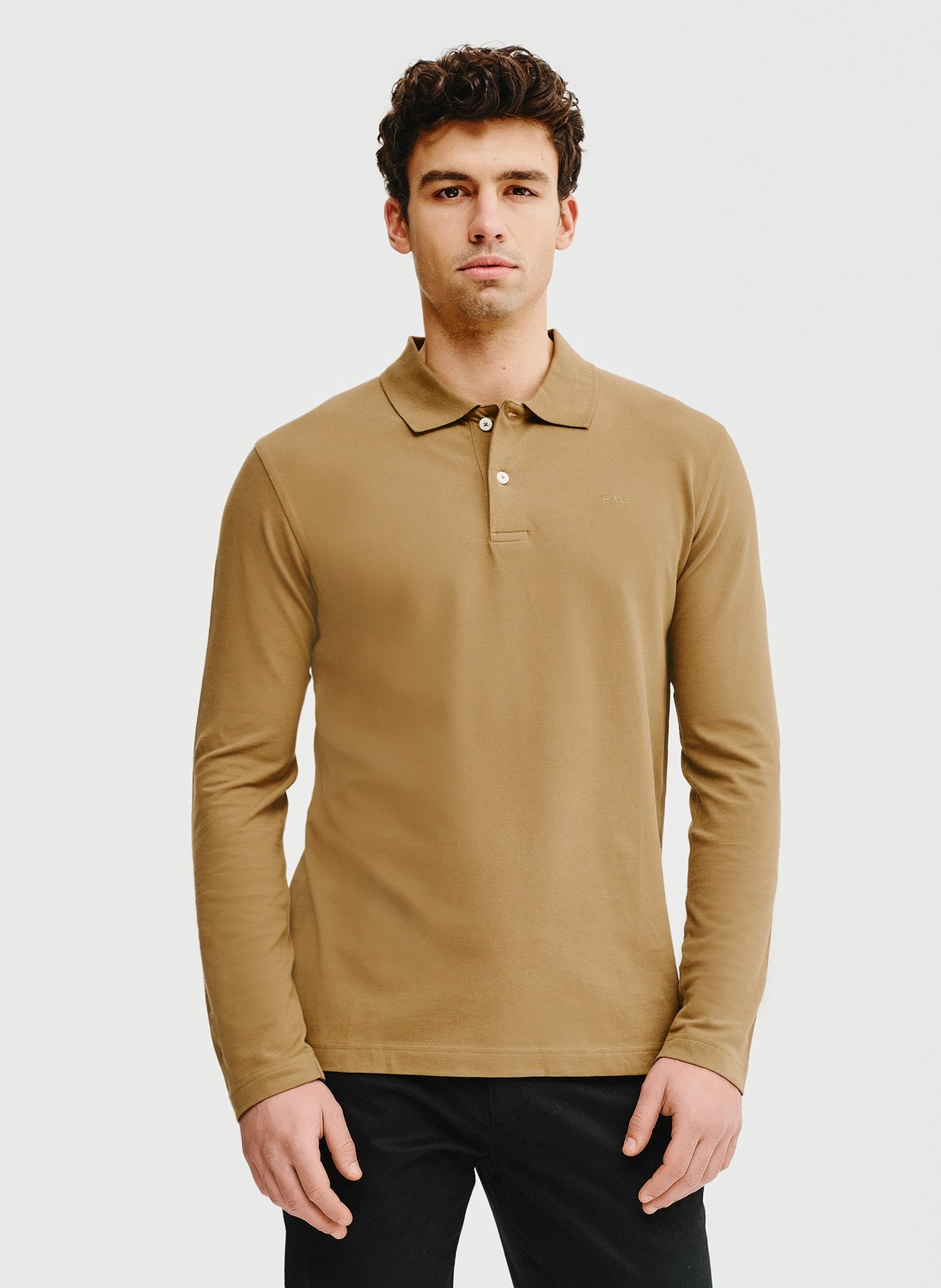 PAKO LORENTE – Oliwkowe polo longsleeve