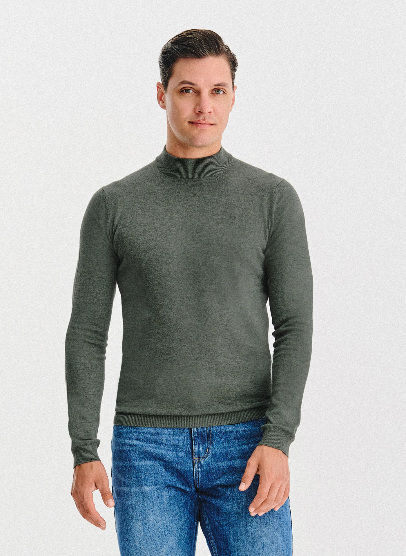 PAKO LORENTE - Półgolf męski w zielonym kolorze