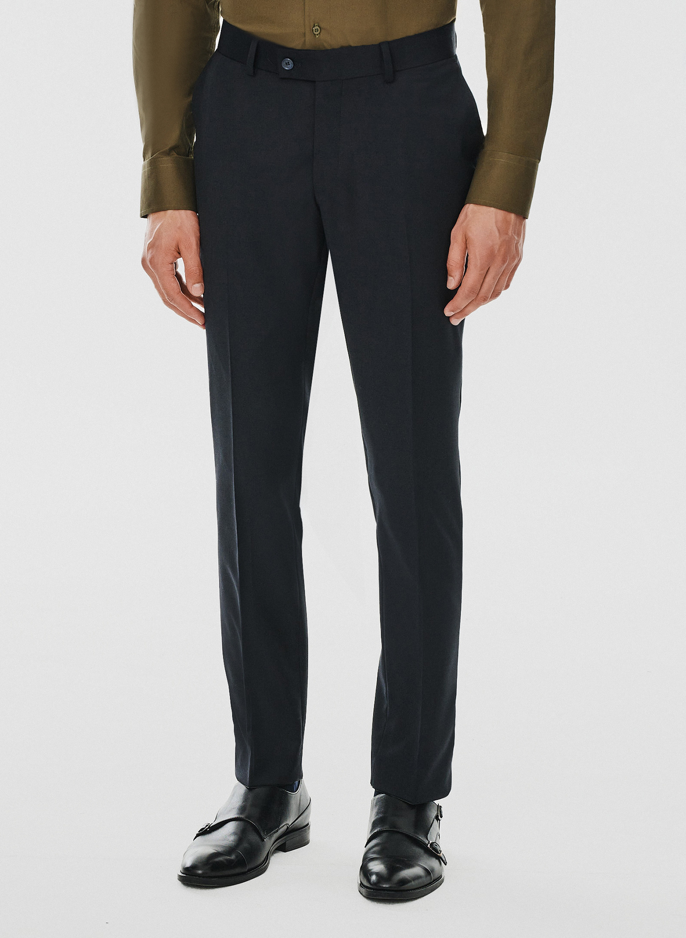 PAKO LORENTE – Spodnie garniturowe w kolorze granatowym