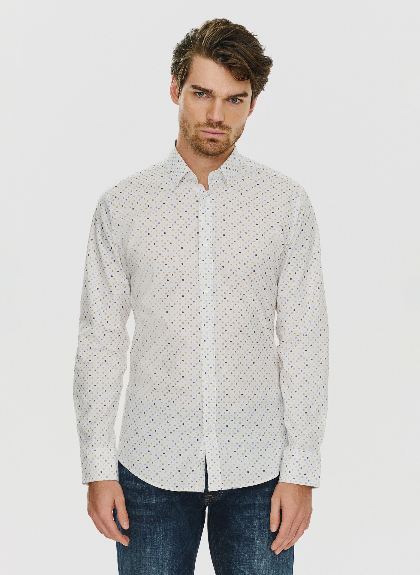 PAKO LORENTE – Męska koszula w mikrowzór P24SF-1X-020-B-S - Pako Lorente