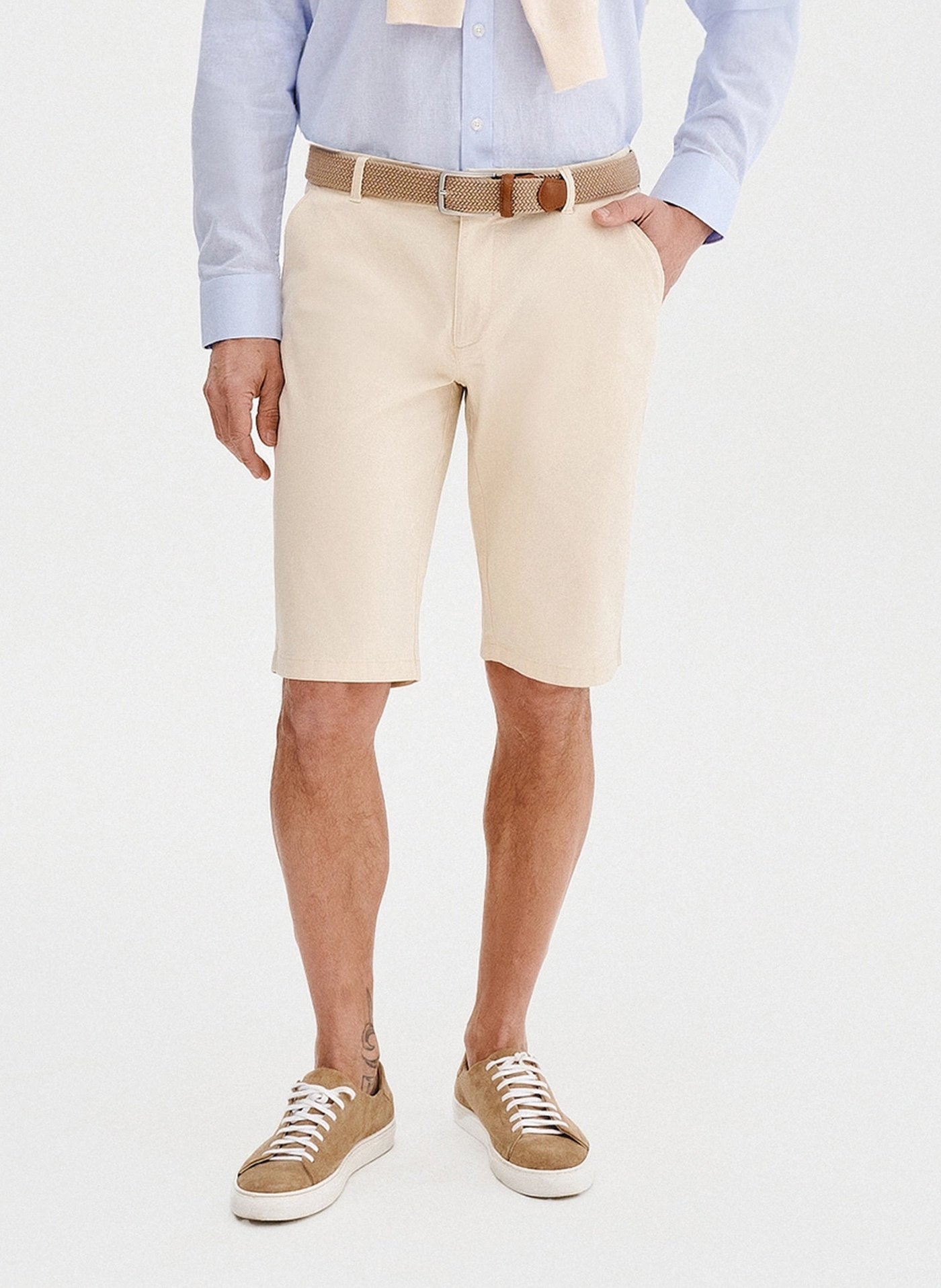 PAKO LORENTE - Beżowe szorty męskie