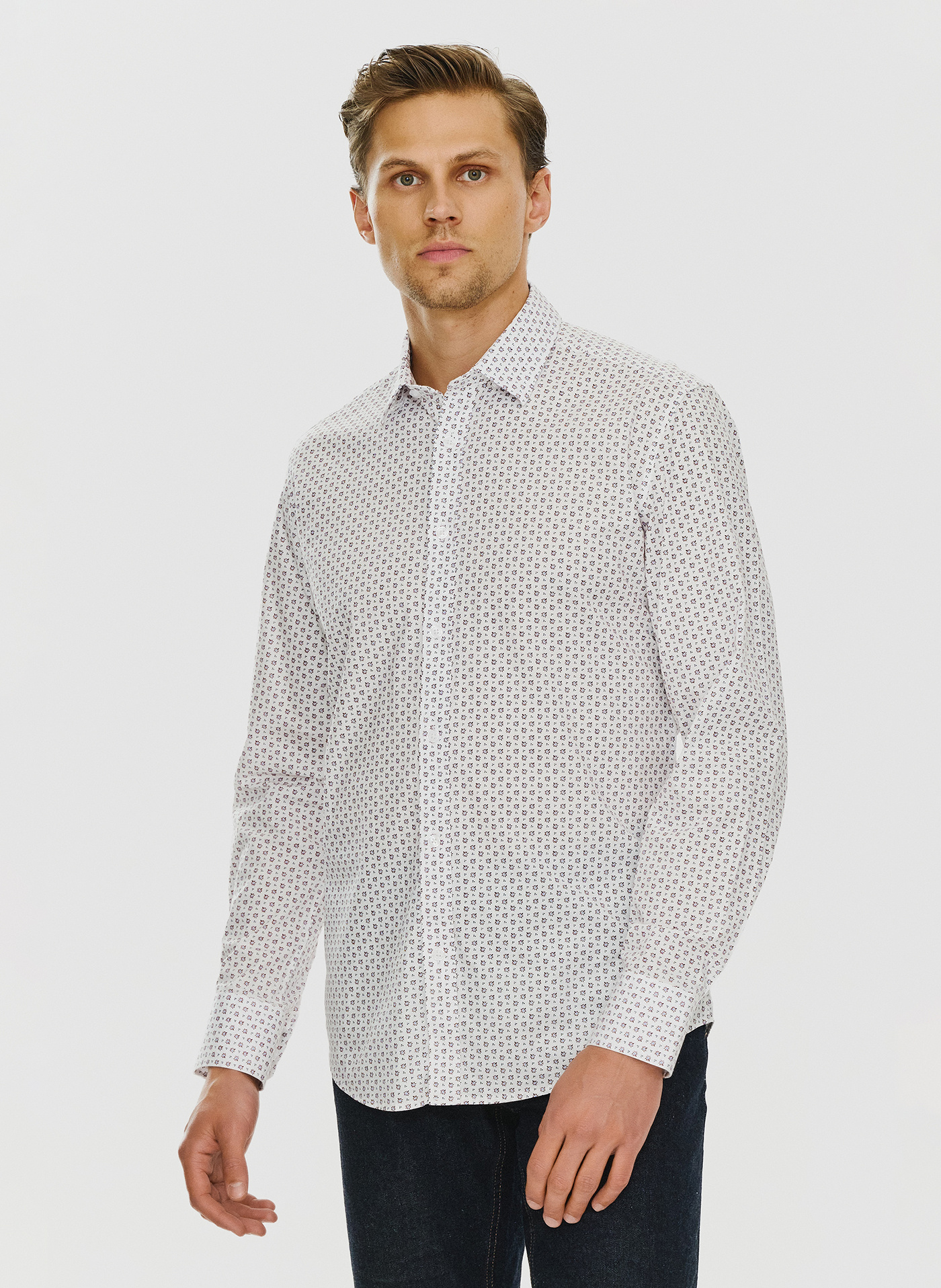 PAKO LORENTE – Męska koszula w subtelny wzór P24SF-1X-025-B-S - Pako Lorente