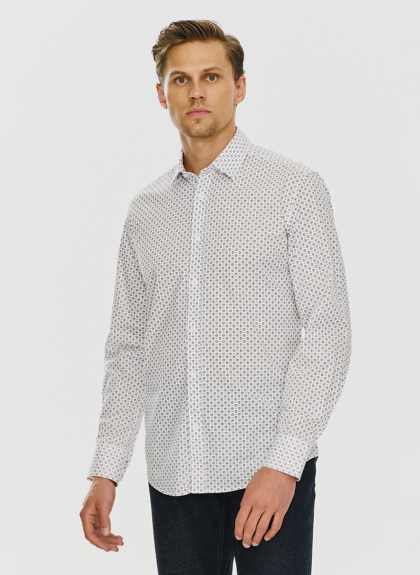 PAKO LORENTE – Męska koszula w subtelny wzór P24SF-1X-025-B-S - Pako Lorente