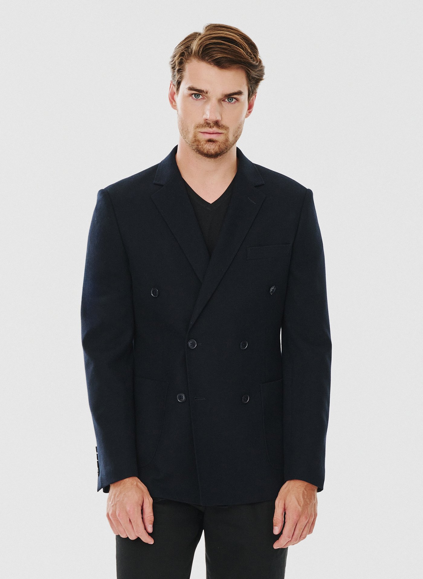 PAKO LORENTE – Granatowa dwurzędowa marynarka męska