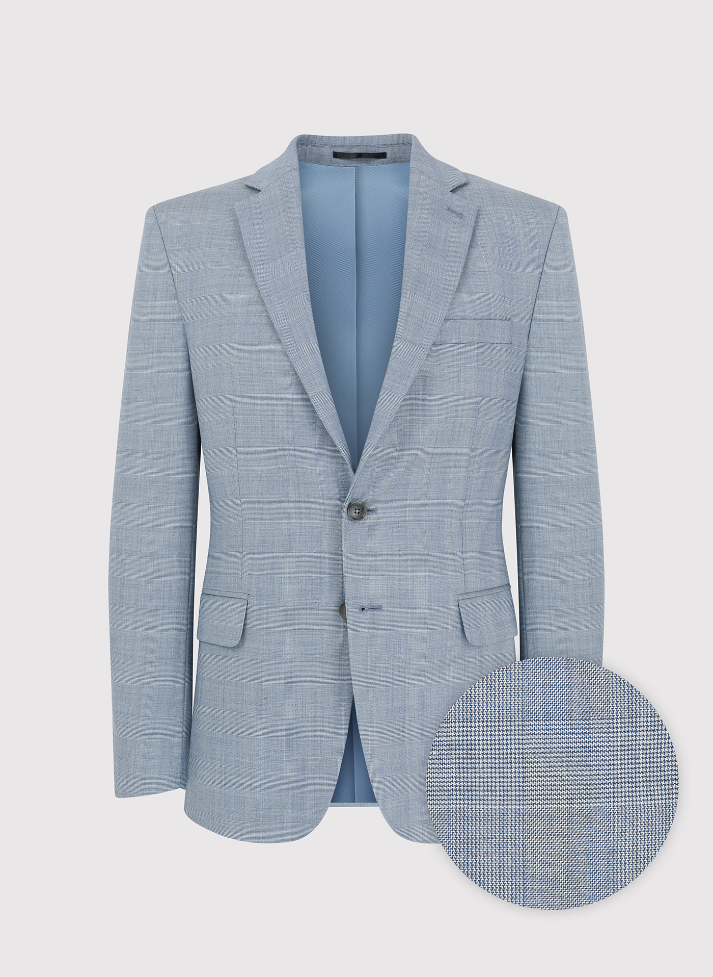 PAKO LORENTE – Niebieska marynarka garniturowa w kraciasty deseń