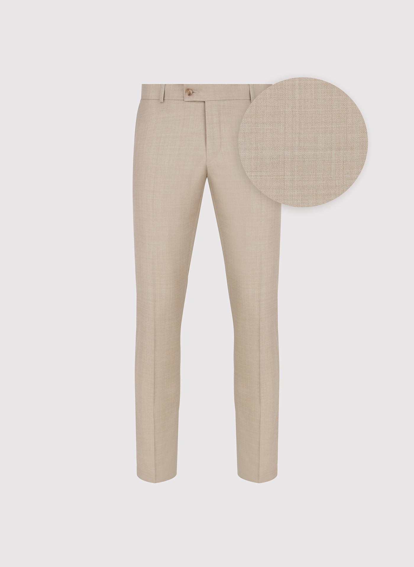 PAKO LORENTE - Beżowe spodnie ganiturowe wełna