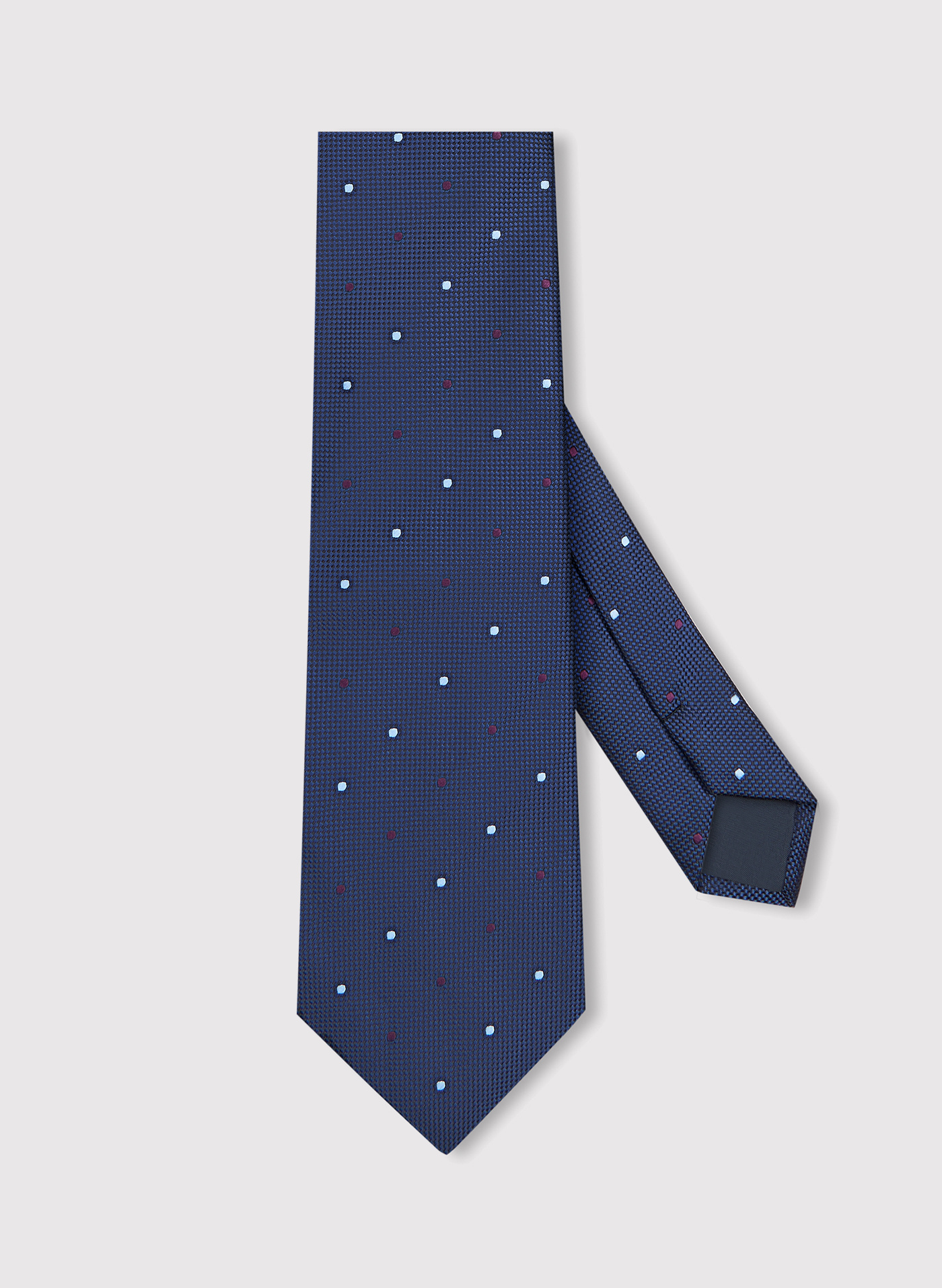 PAKO LORENTE - Granatowy krawat męski w kropki
