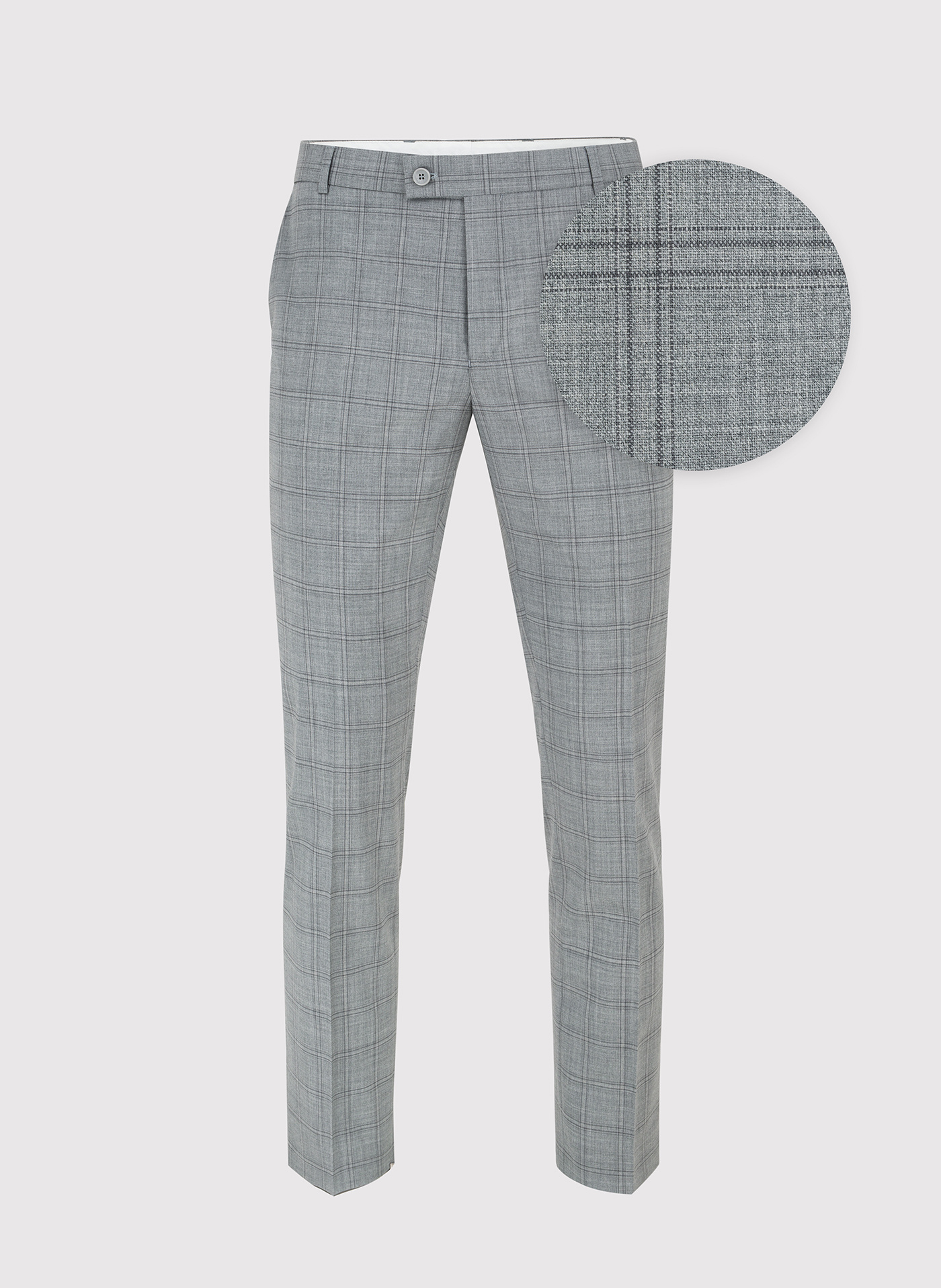 PAKO LORENTE – Szare spodnie garniturowe w kratę