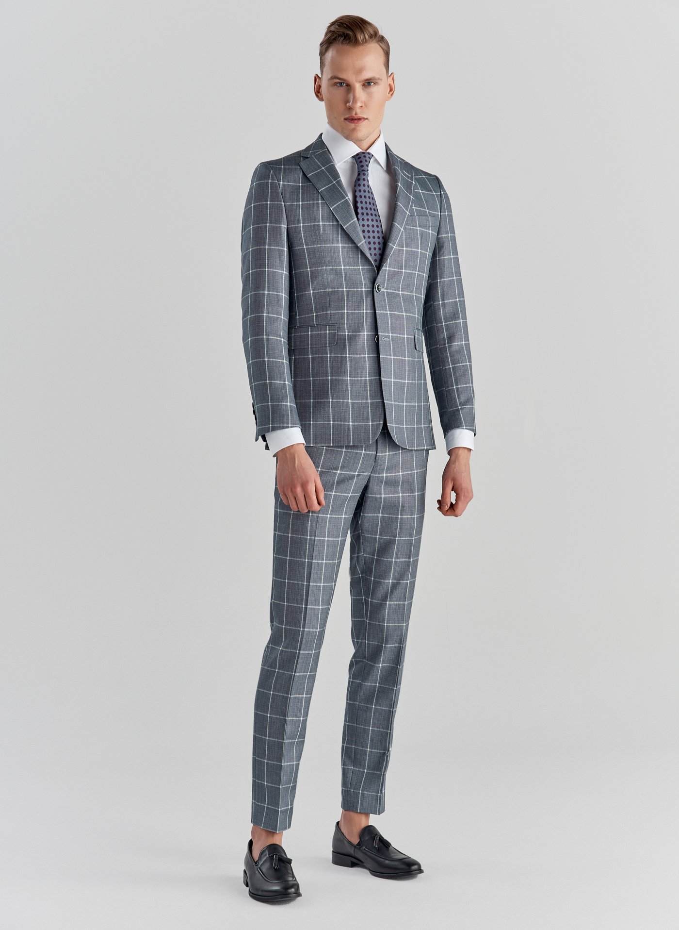 PAKO LORENTE – Niebieskie spodnie garniturowe P22SF-6G-012-N-S