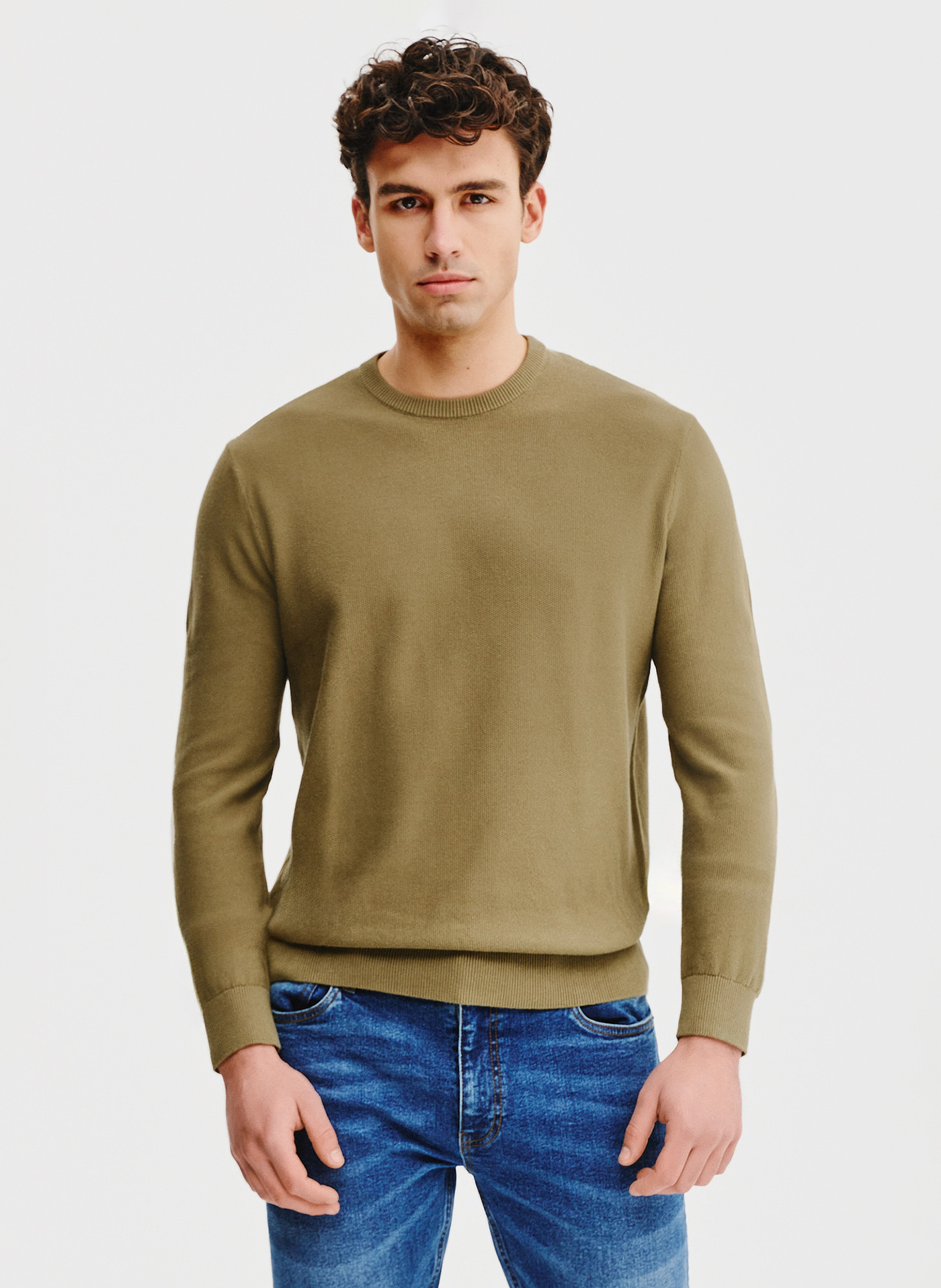 PAKO LORENTE – Oliwkowy sweter męski