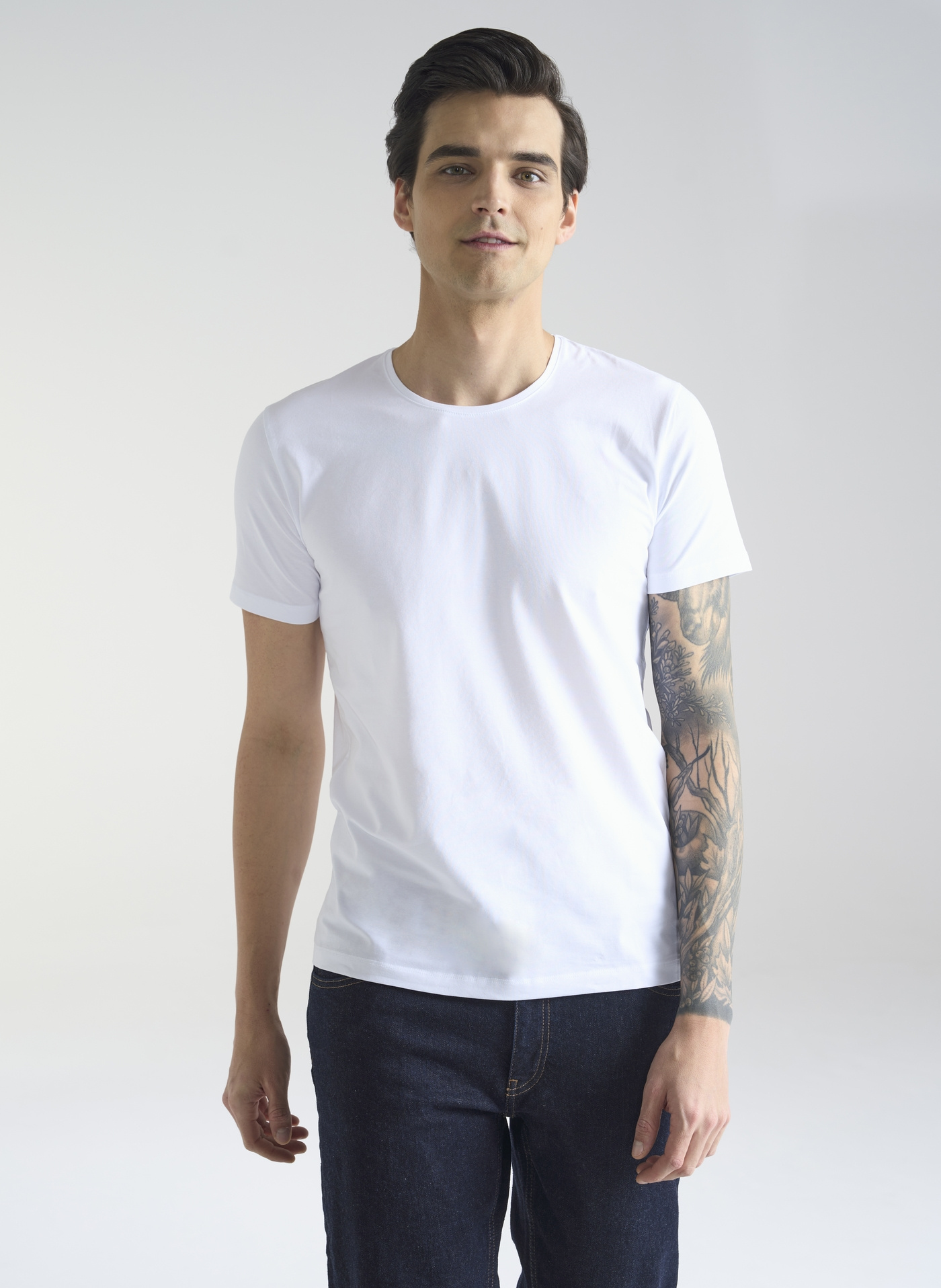 PAKO LORENTE – Biały gładki T-shirt Basic