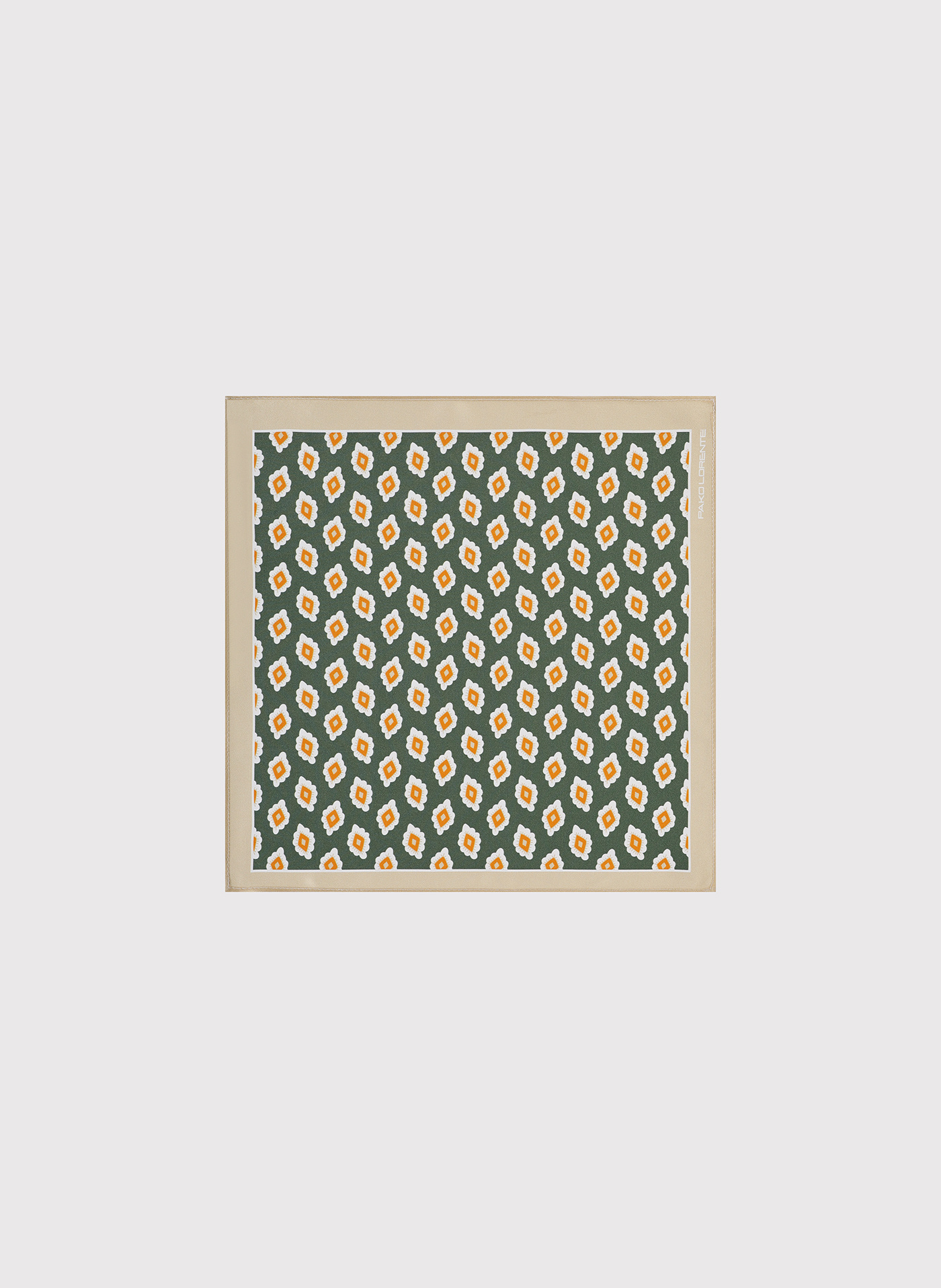 PAKO LORENTE - Oliwkowa poszetka męska ze wzorem