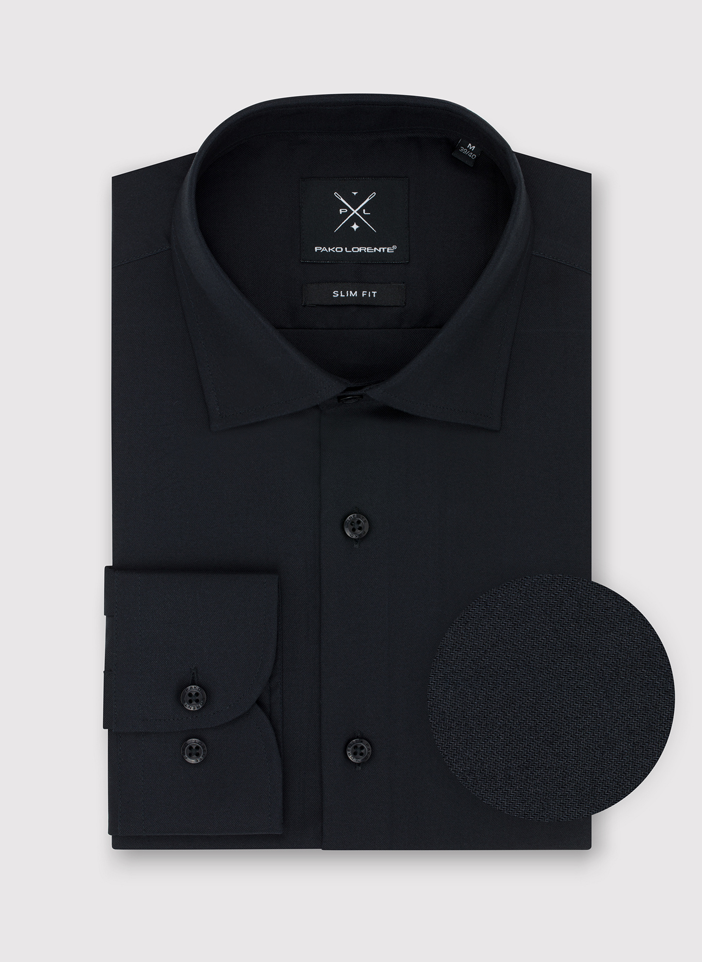 PAKO LORENTE – Czarna bawełniana koszula męska