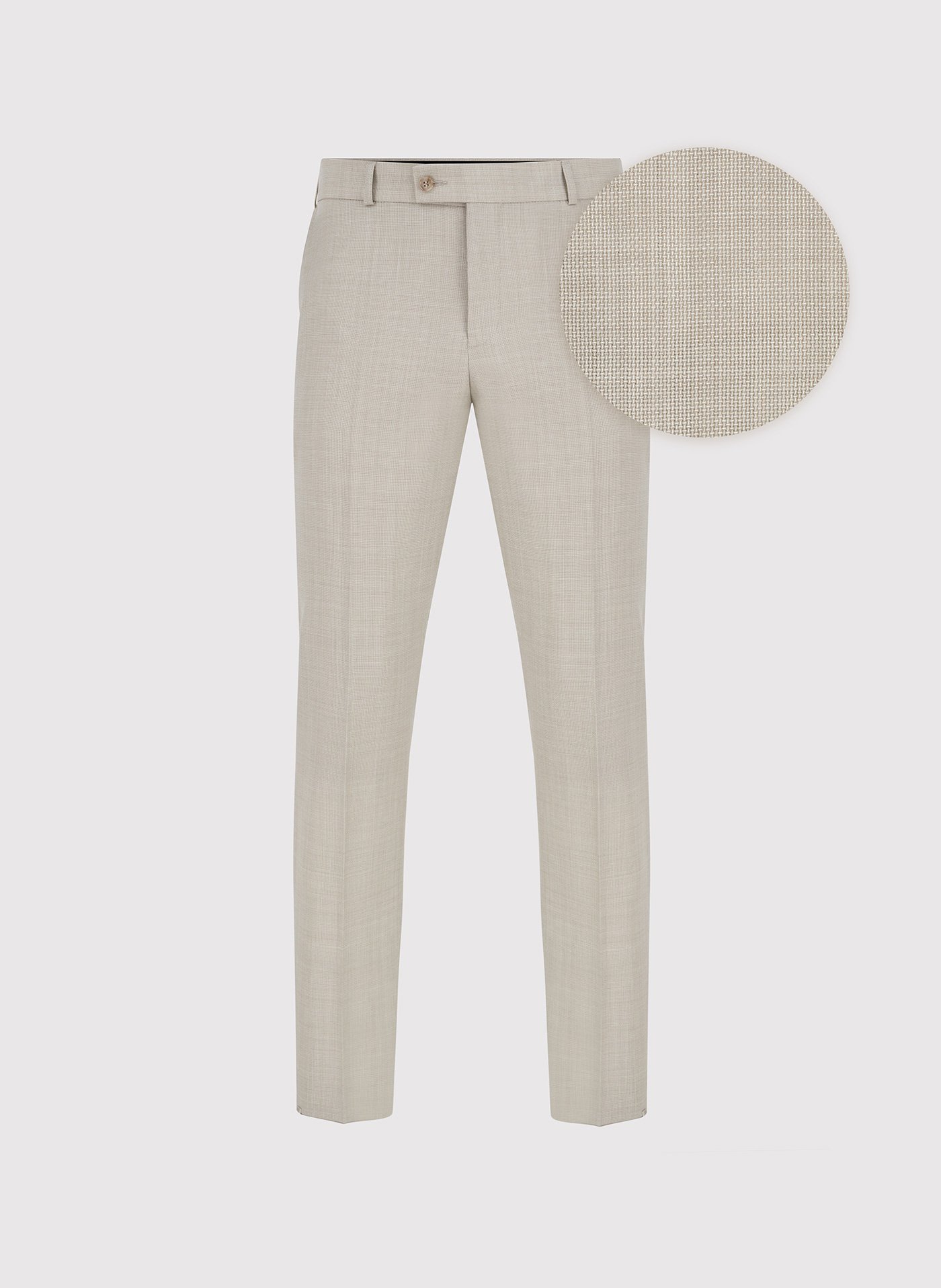 PAKO LORENTE - Beżowe wełniane spodnie ganiturowe