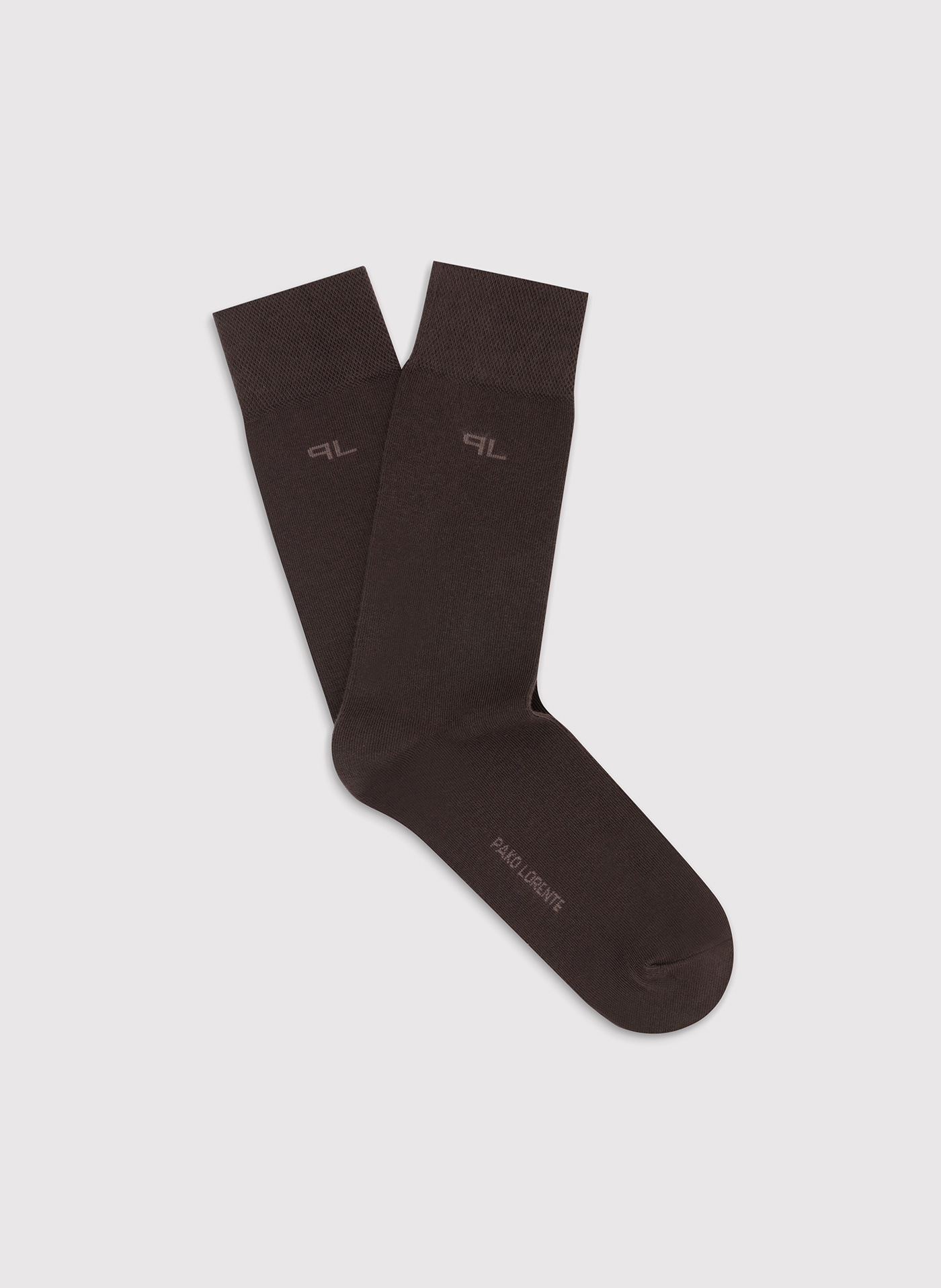 Gładkie brązowe skarpetki P000B-SX-060-A-0 - Pako Lorente