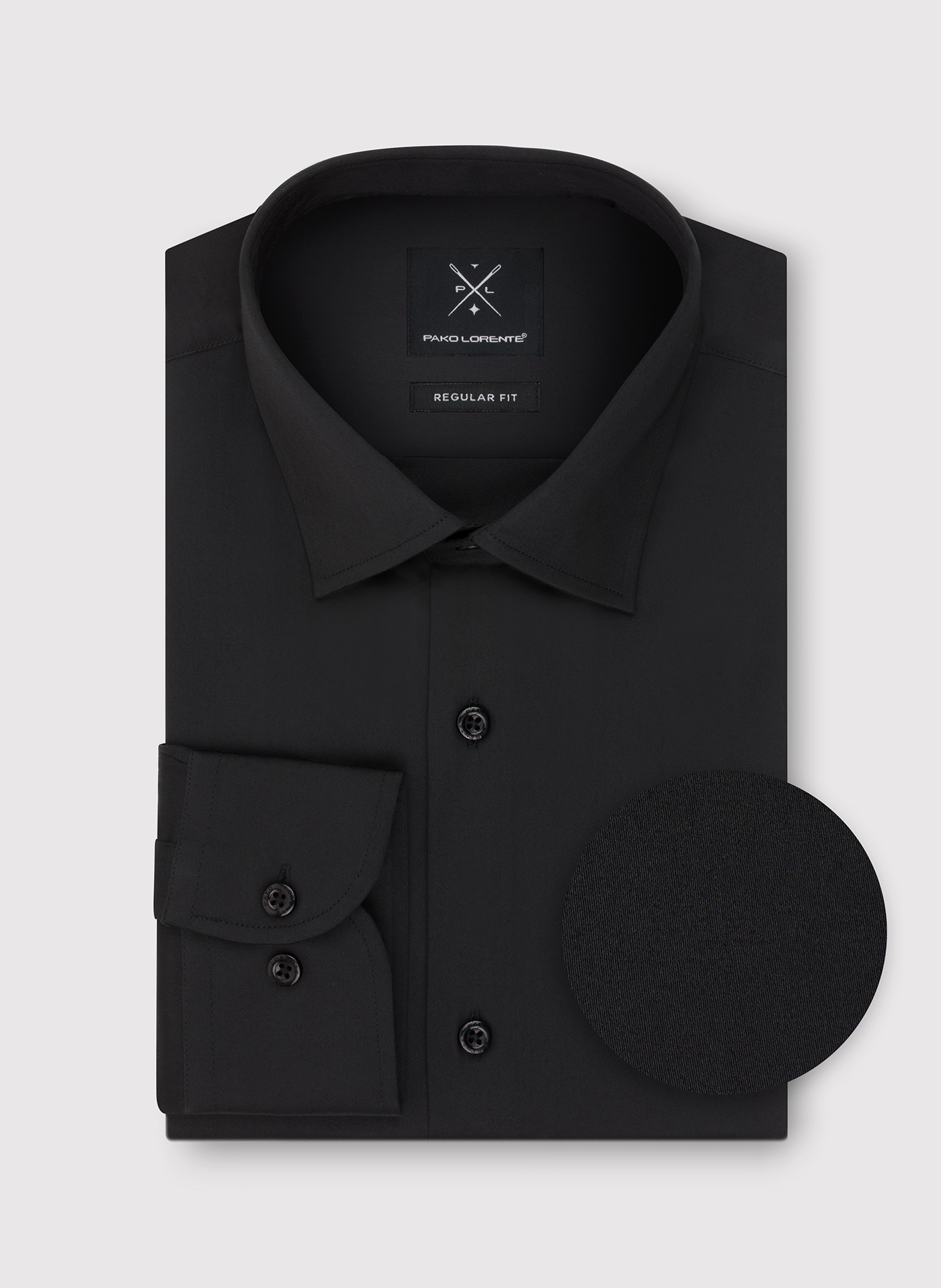 PAKO LORENTE - Czarna koszula męska z długim rękawem