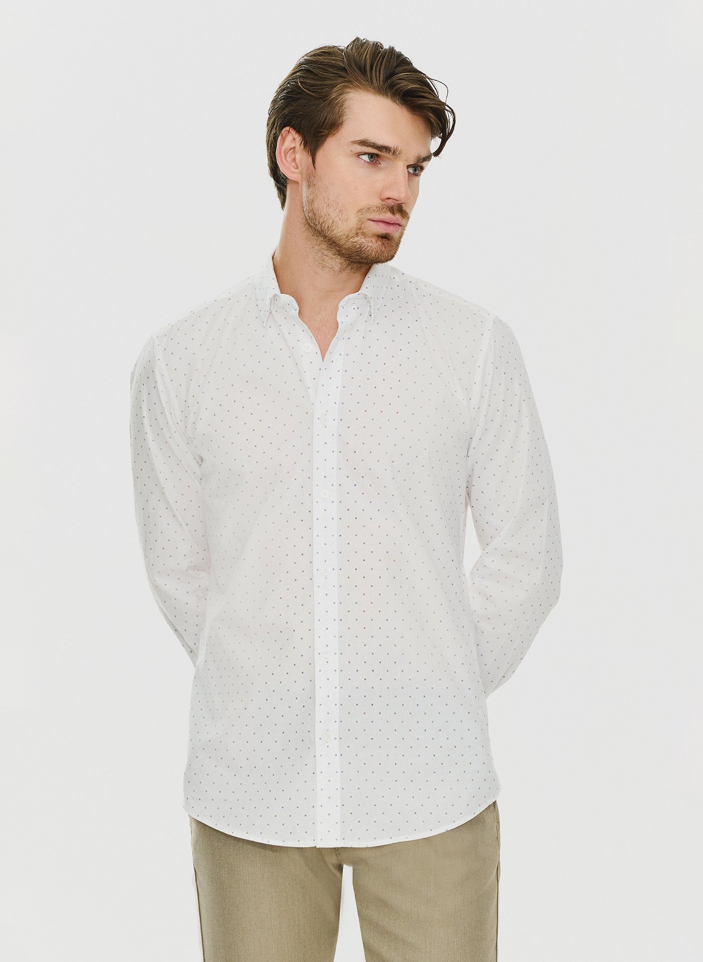 PAKO LORENTE – Elegancka koszula męska w delikatny wzorek P24SF-1X-021-B-S - Pako Lorente