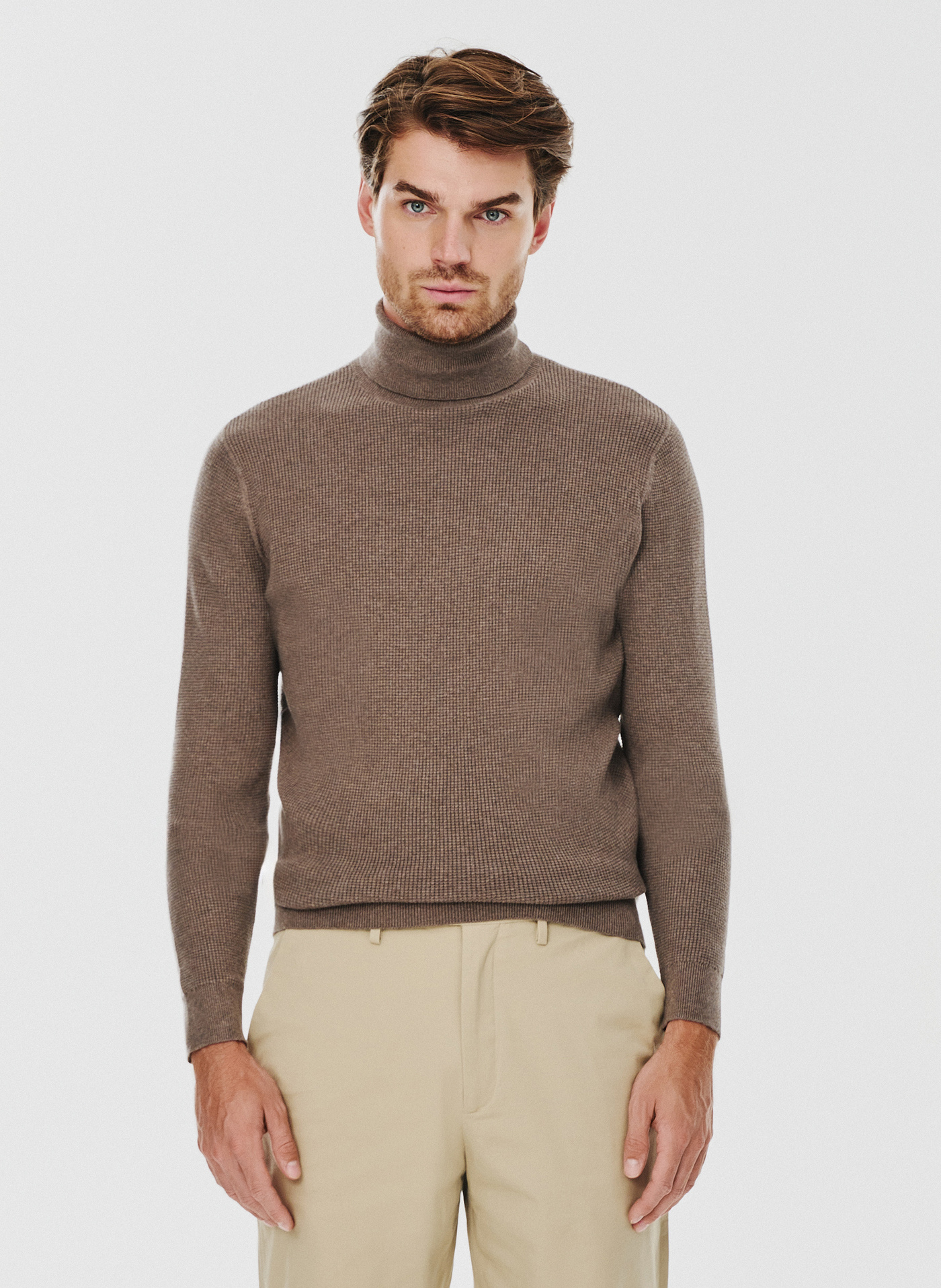 PAKO LORENTE – Męski golf w kolorze brązowym