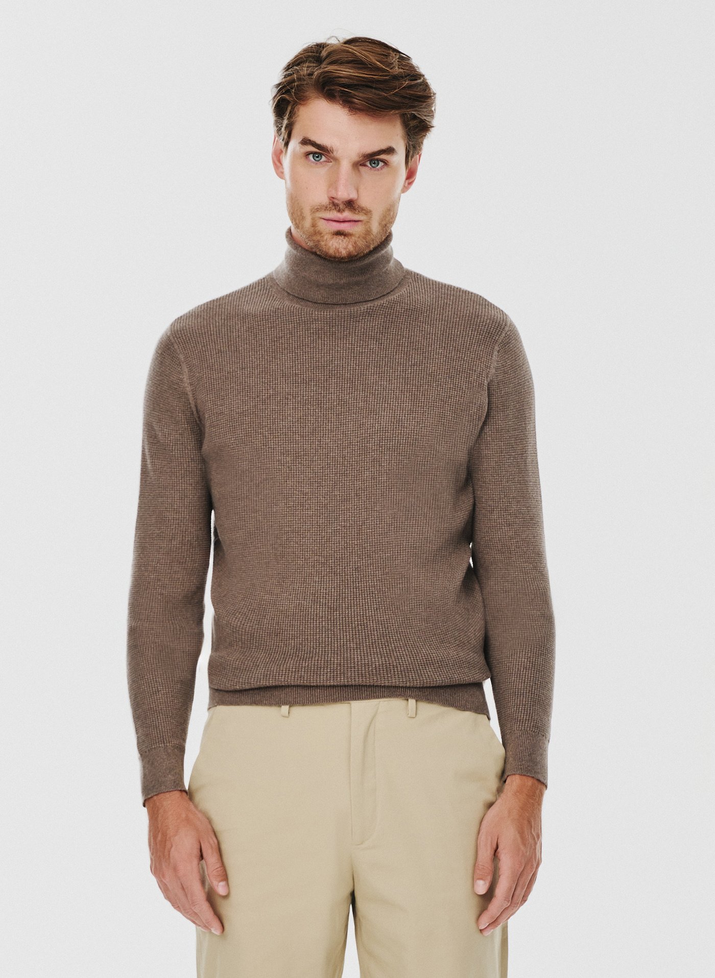 PAKO LORENTE – Męski golf w kolorze brązowym