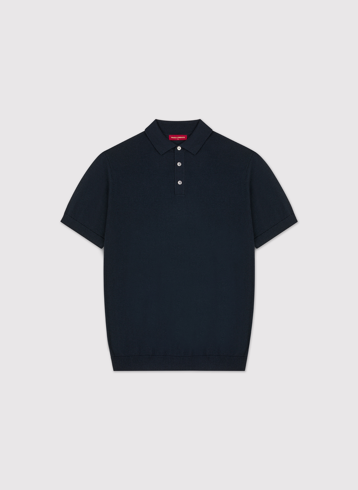 PAKO LORENTE - Granatowe polo swetrowe z wełny merino