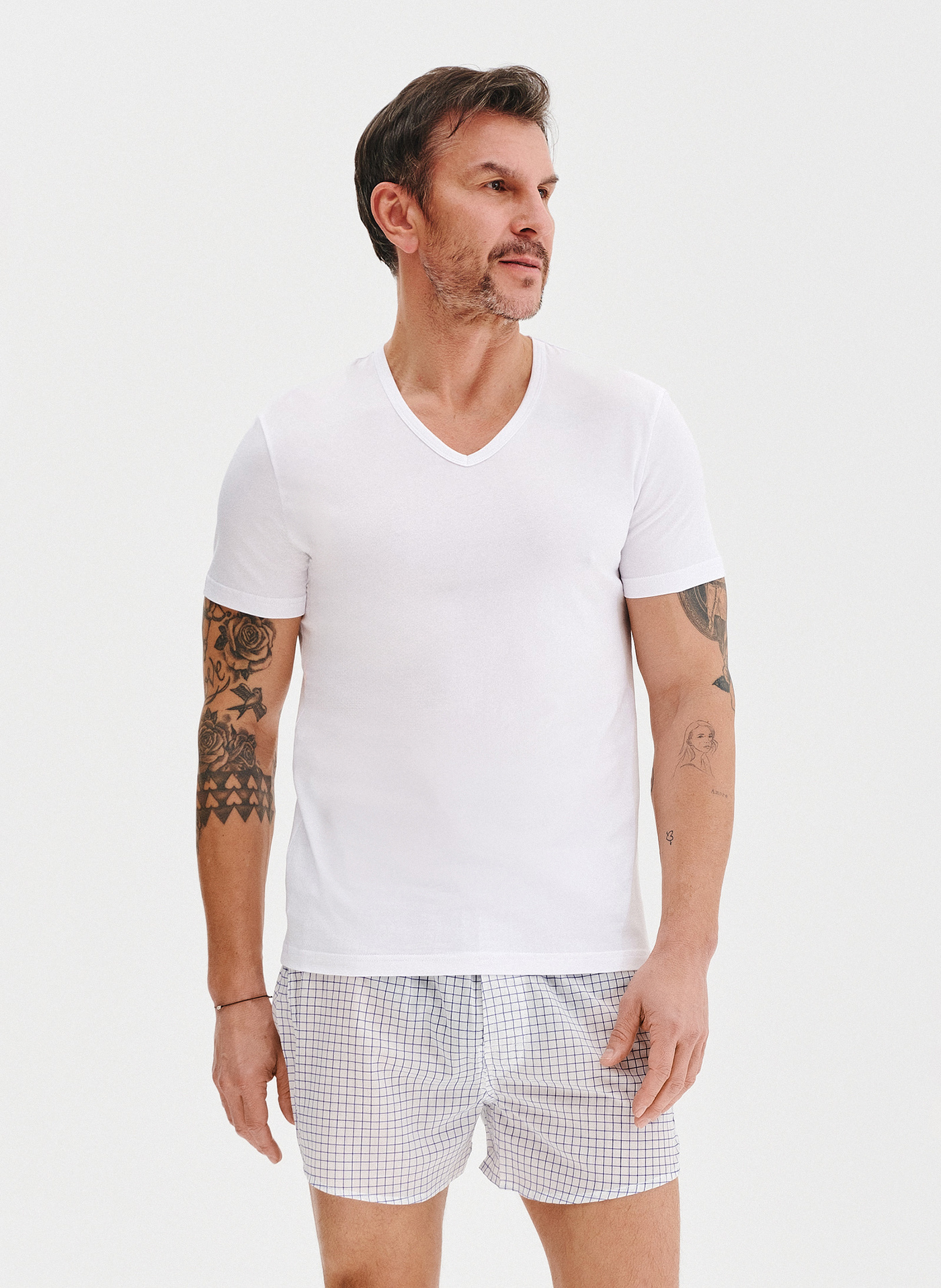 PAKO LORENTE – T-shirt v-neck w białym kolorze, dwupak