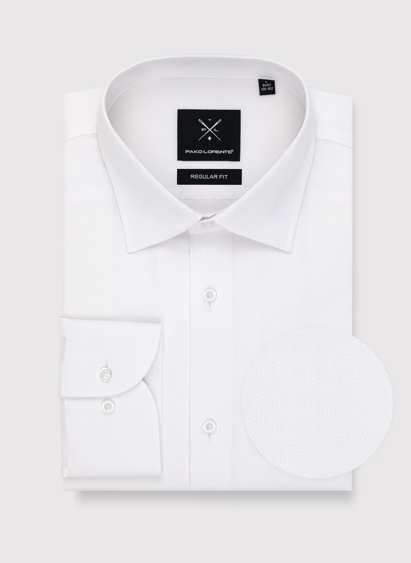 PAKO LORENTE – Biała koszula męska z długim rękawem