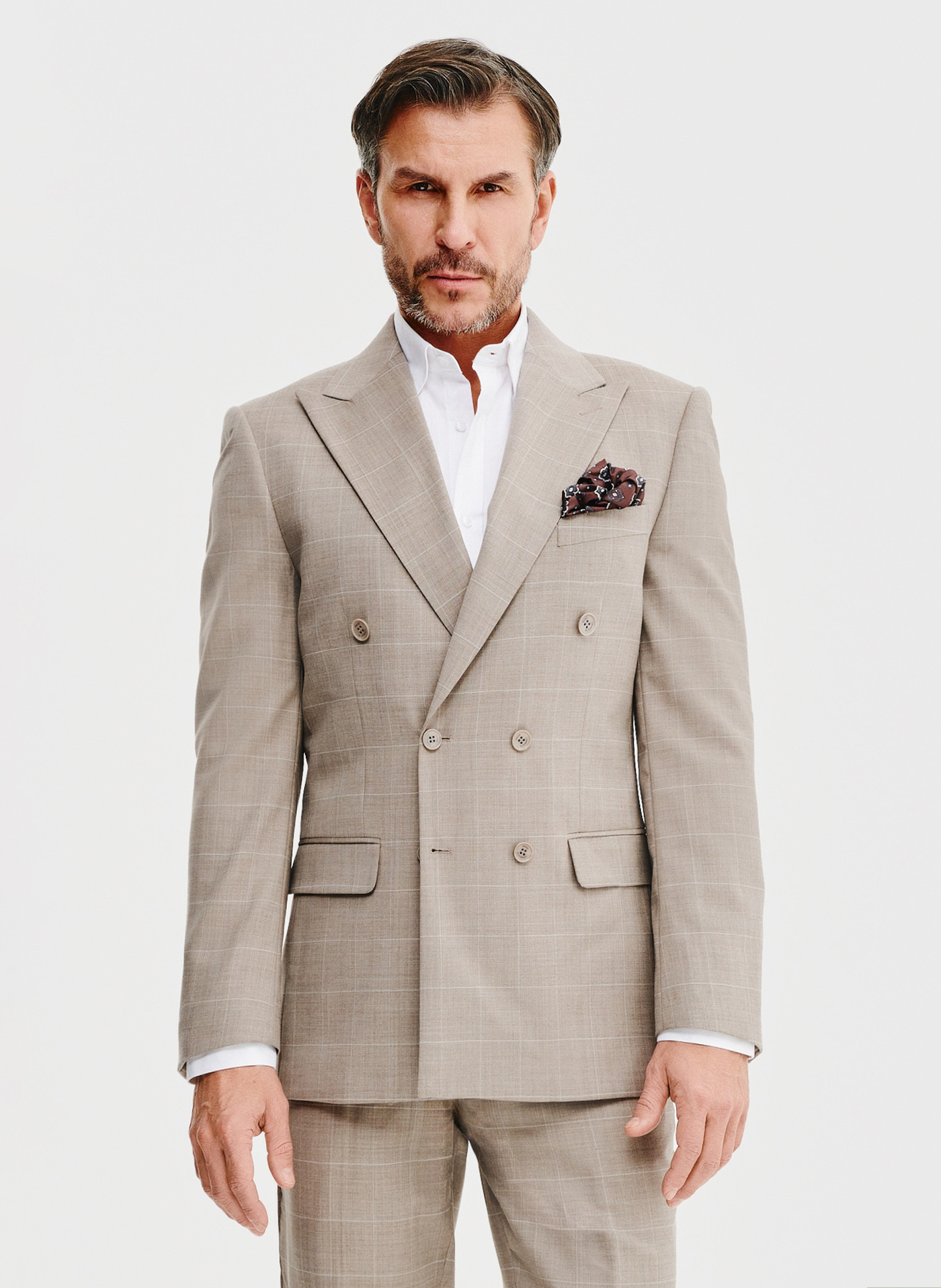 PAKO LORENTE – Dwurzędowa marynarka garniturowa w kratę