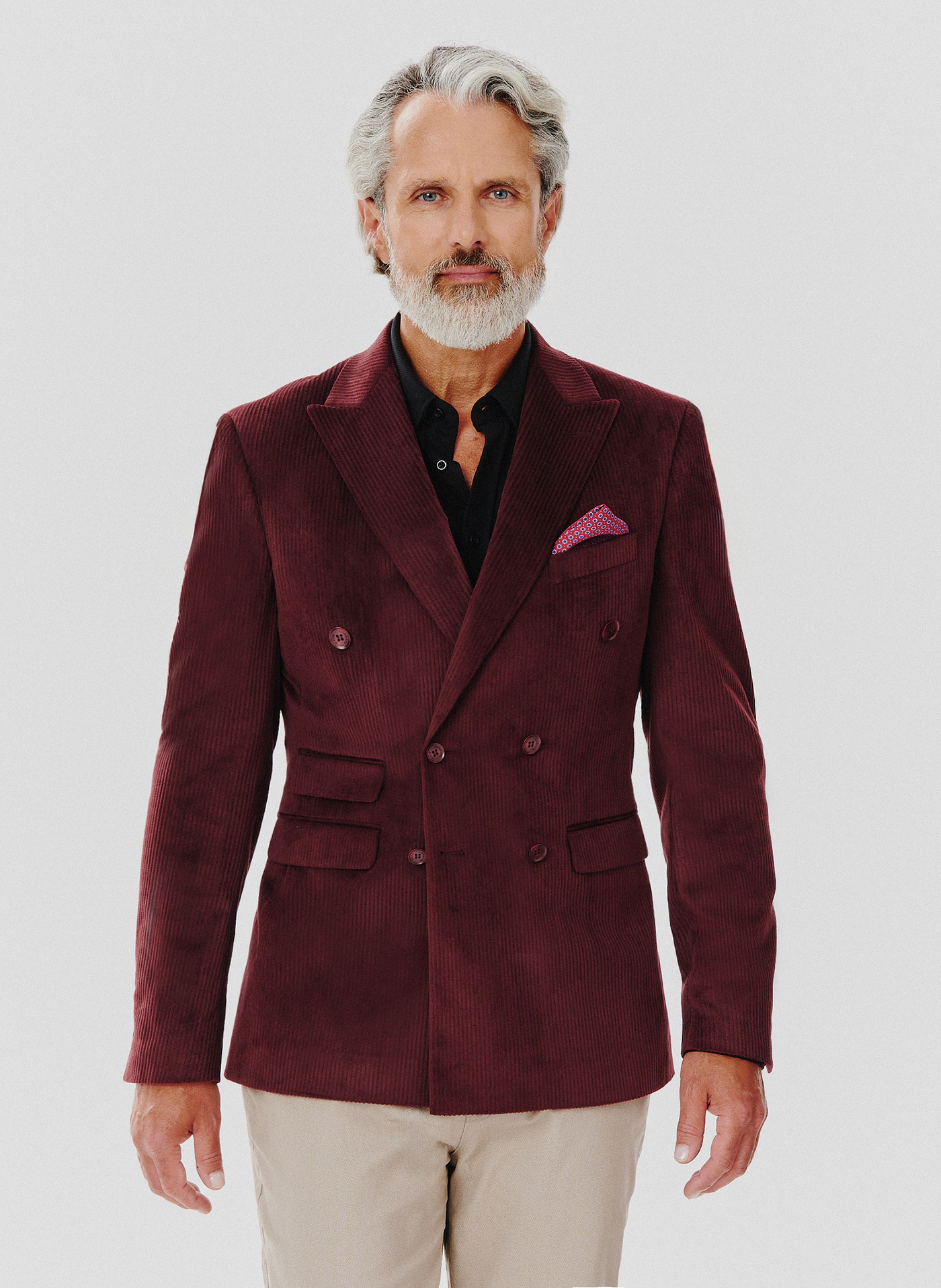 PAKO LORENTE – Sztruksowa dwurzędowa marynarka męska