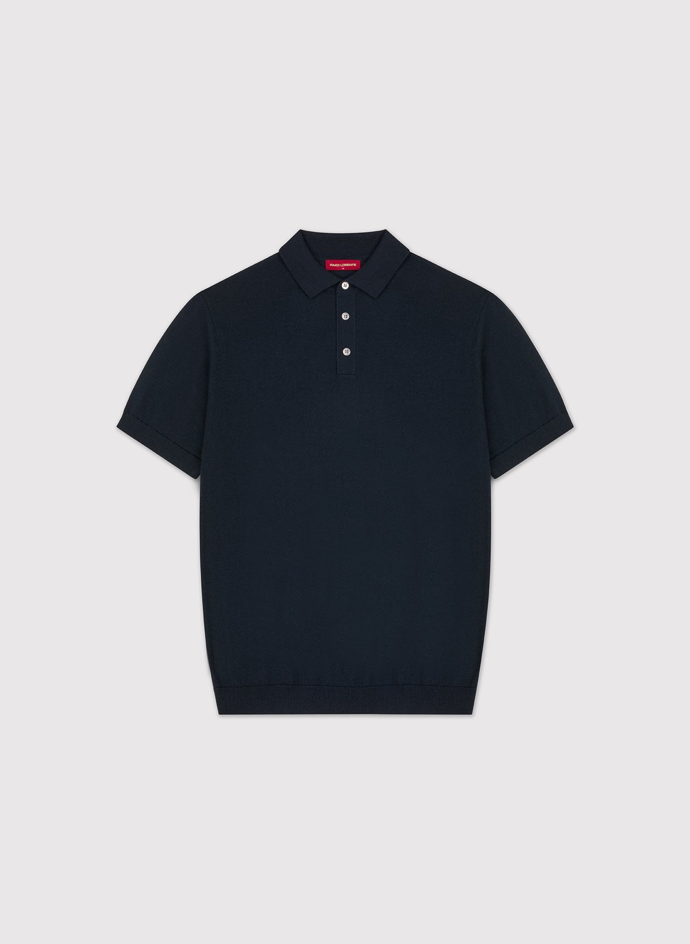 PAKO LORENTE - Granatowe polo swetrowe z wełny merino