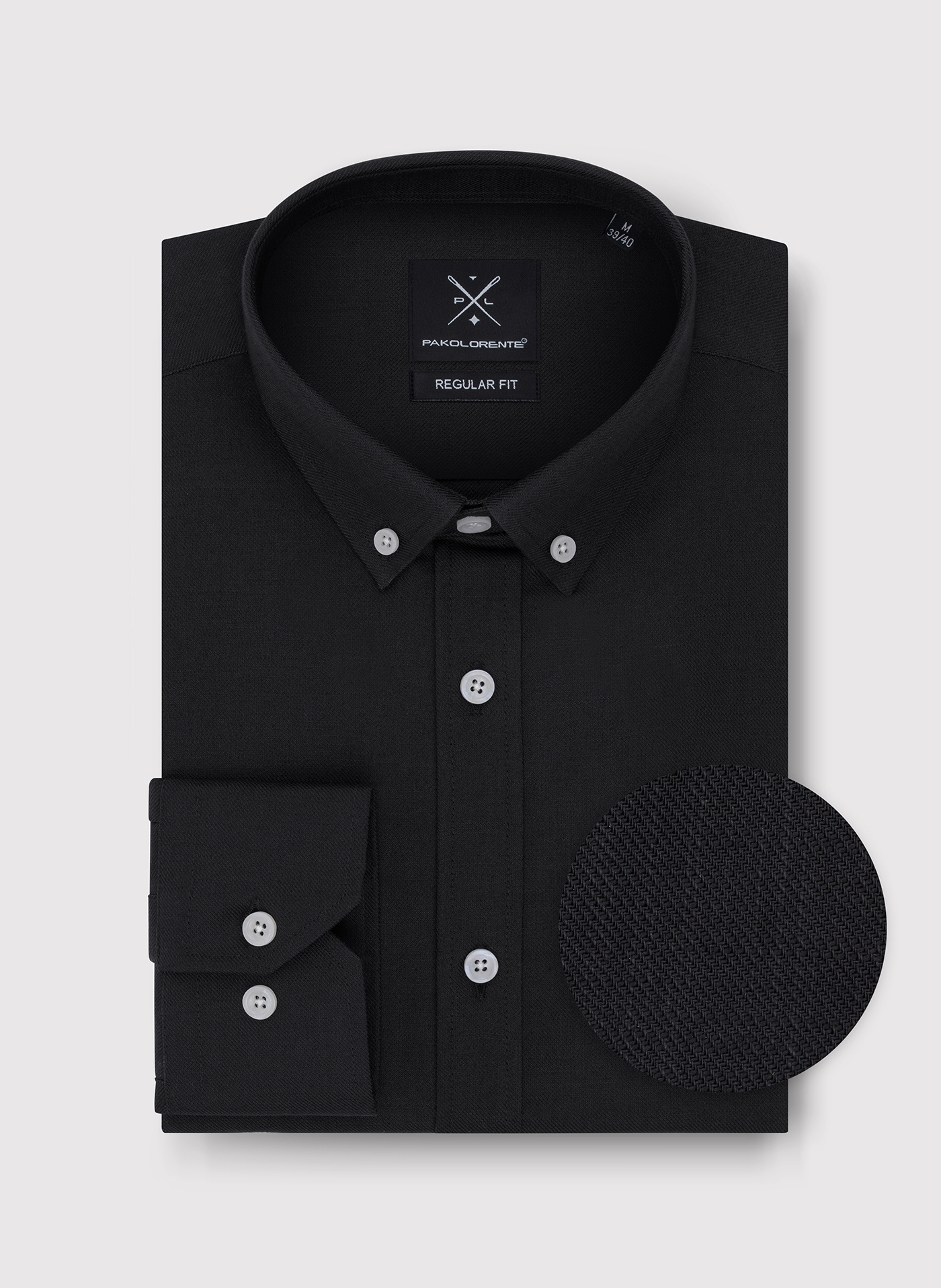 PAKO LORENTE – Czarna bawełniana koszula męska