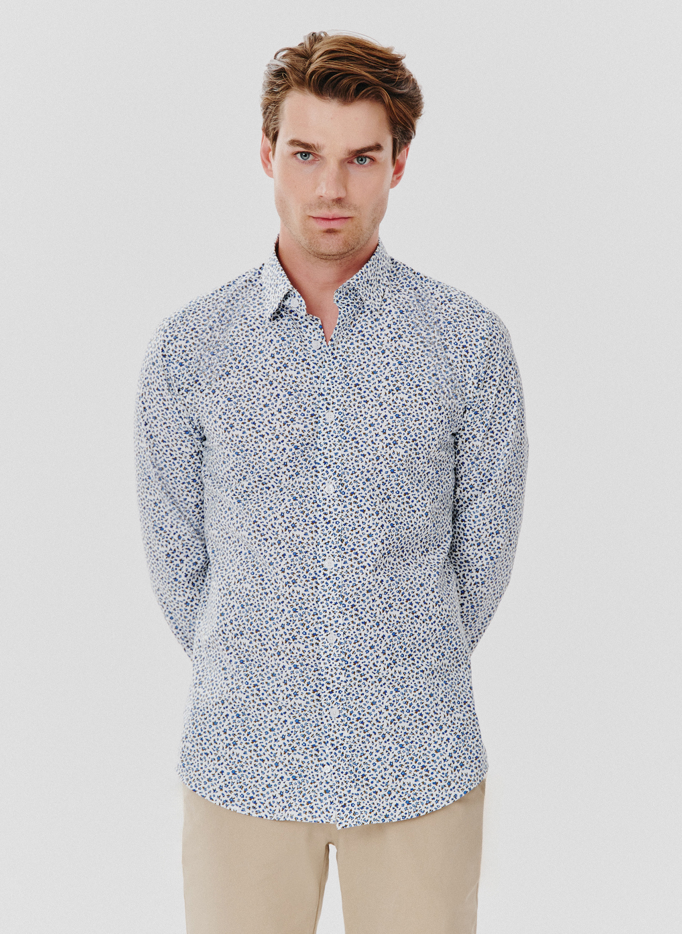 PAKO LORENTE – Koszula męska w kwiatki długi rękaw
