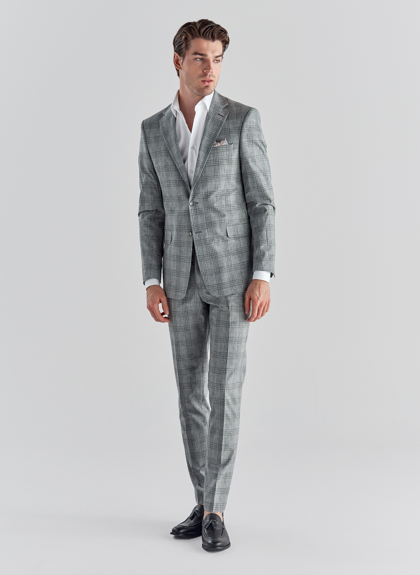 PAKO LORENTE – Szare spodnie garniturowe P21WF-6G-070-S