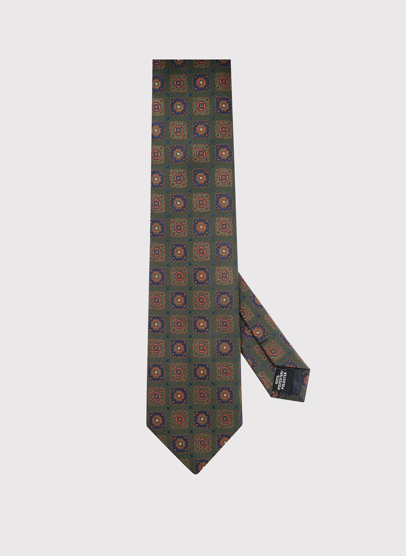 PAKO LORENTE - Zielony krawat w kwadraty