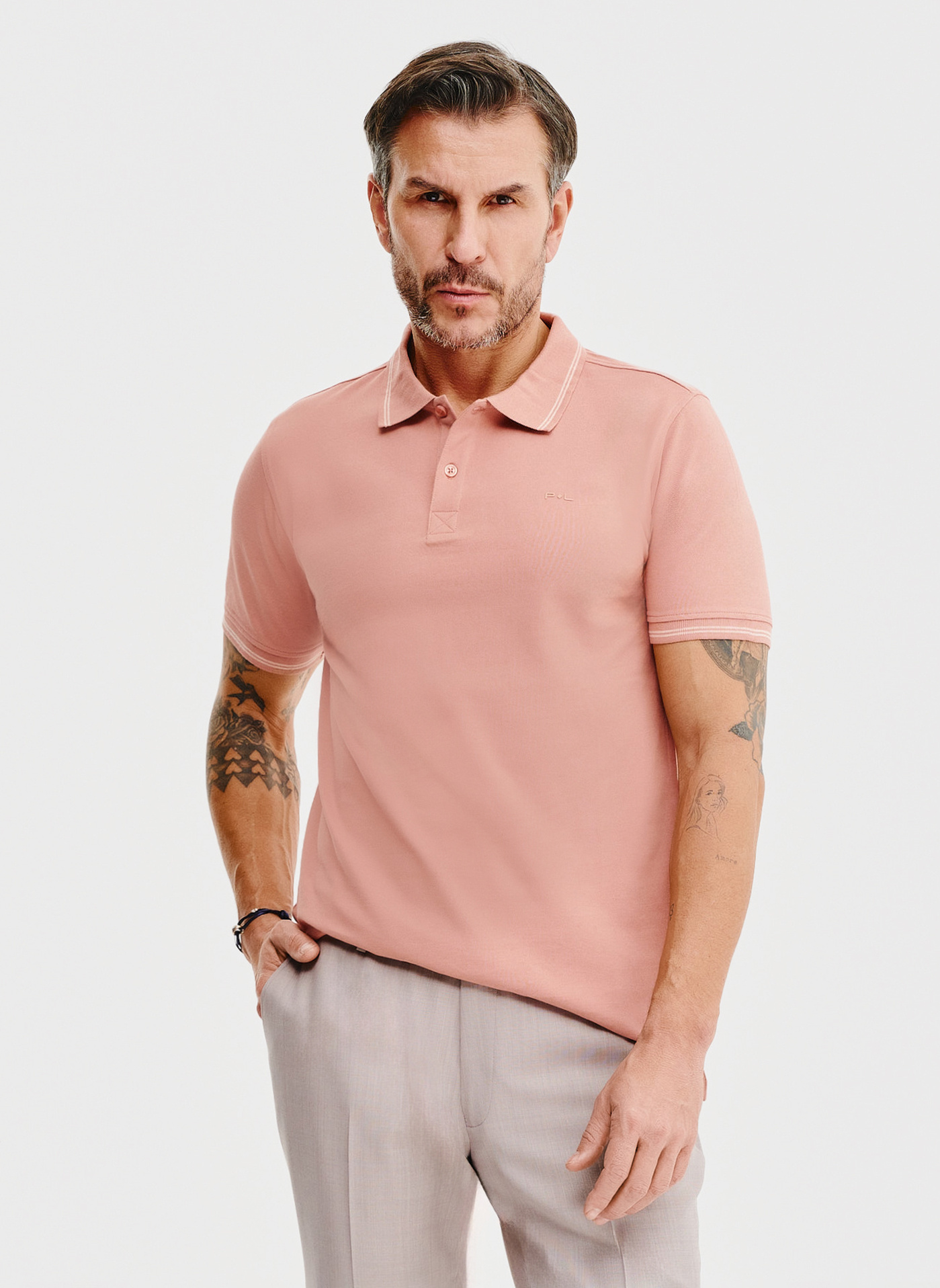 PAKO LORENTE – T-shirt polo w kolorze koralowym