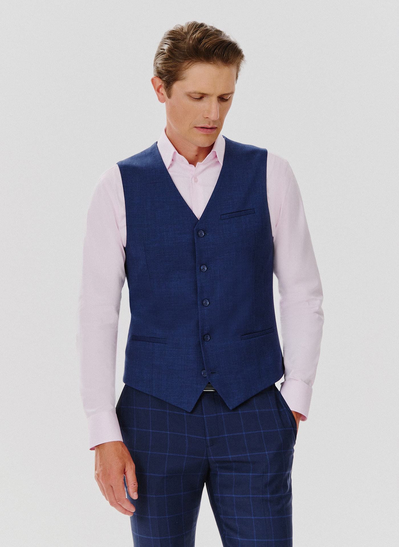 PAKO LORENTE – Gładka jednorzędowa kamizelka męska