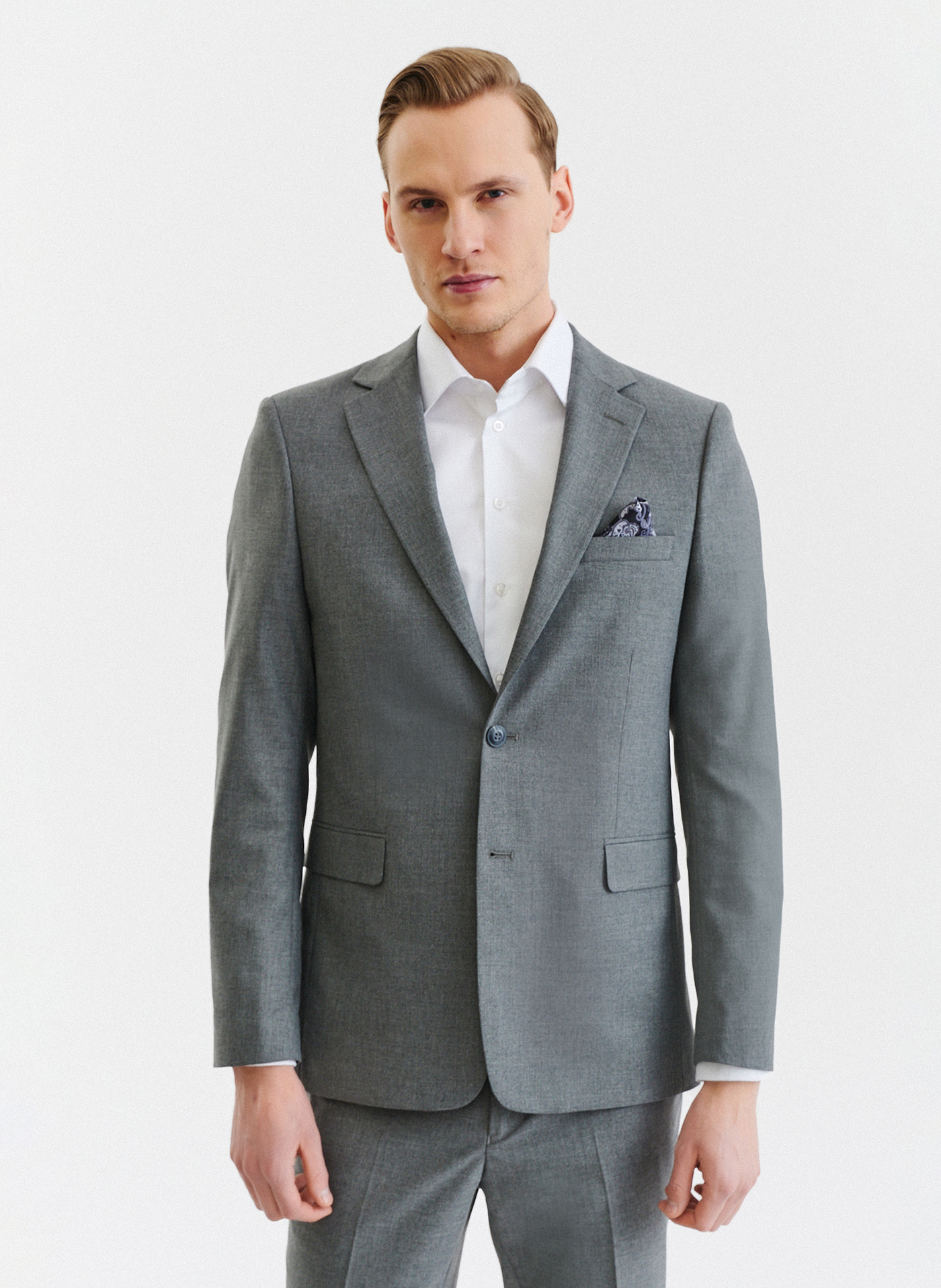 PAKO LORENTE – Szara gładka marynarka garniturowa