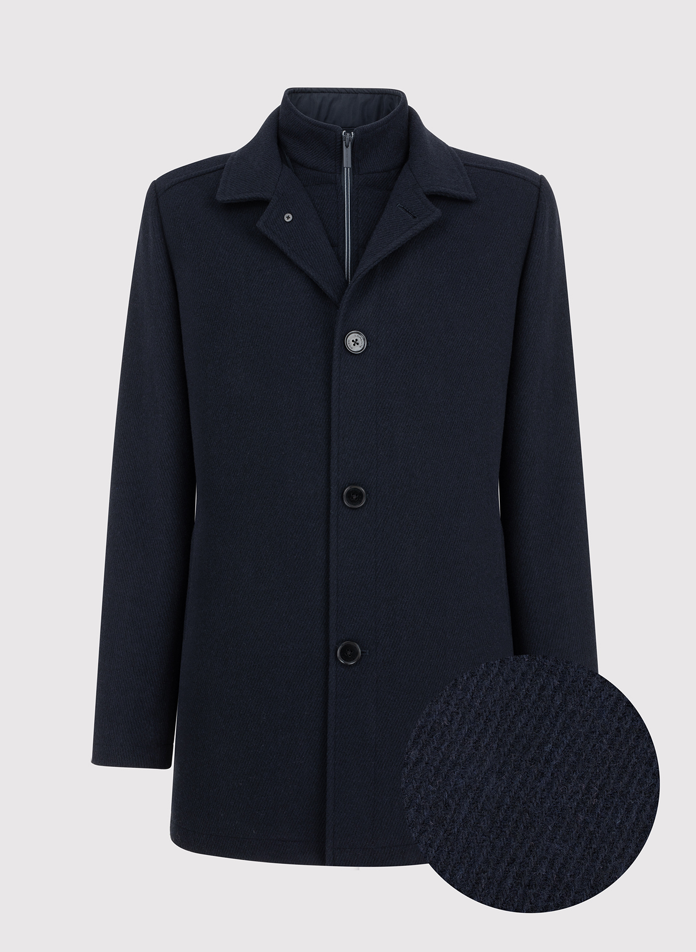PAKO LORENTE – Granatowy płaszcz męski z wełną