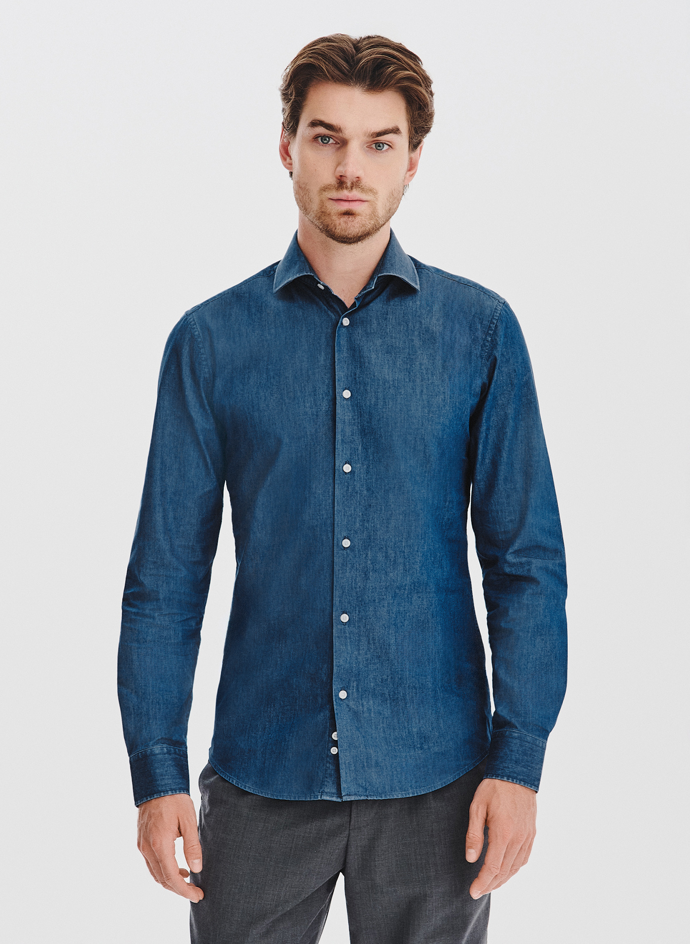 PAKO LORENTE - Niebieska koszula jeansowa