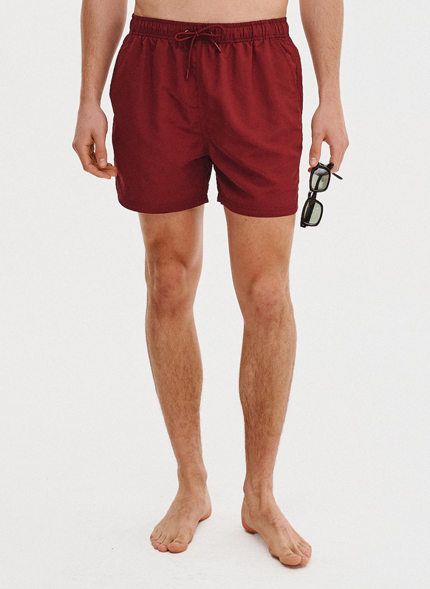 PAKO LORENTE - Szorty kąpielowe męskie w bordowym kolorze