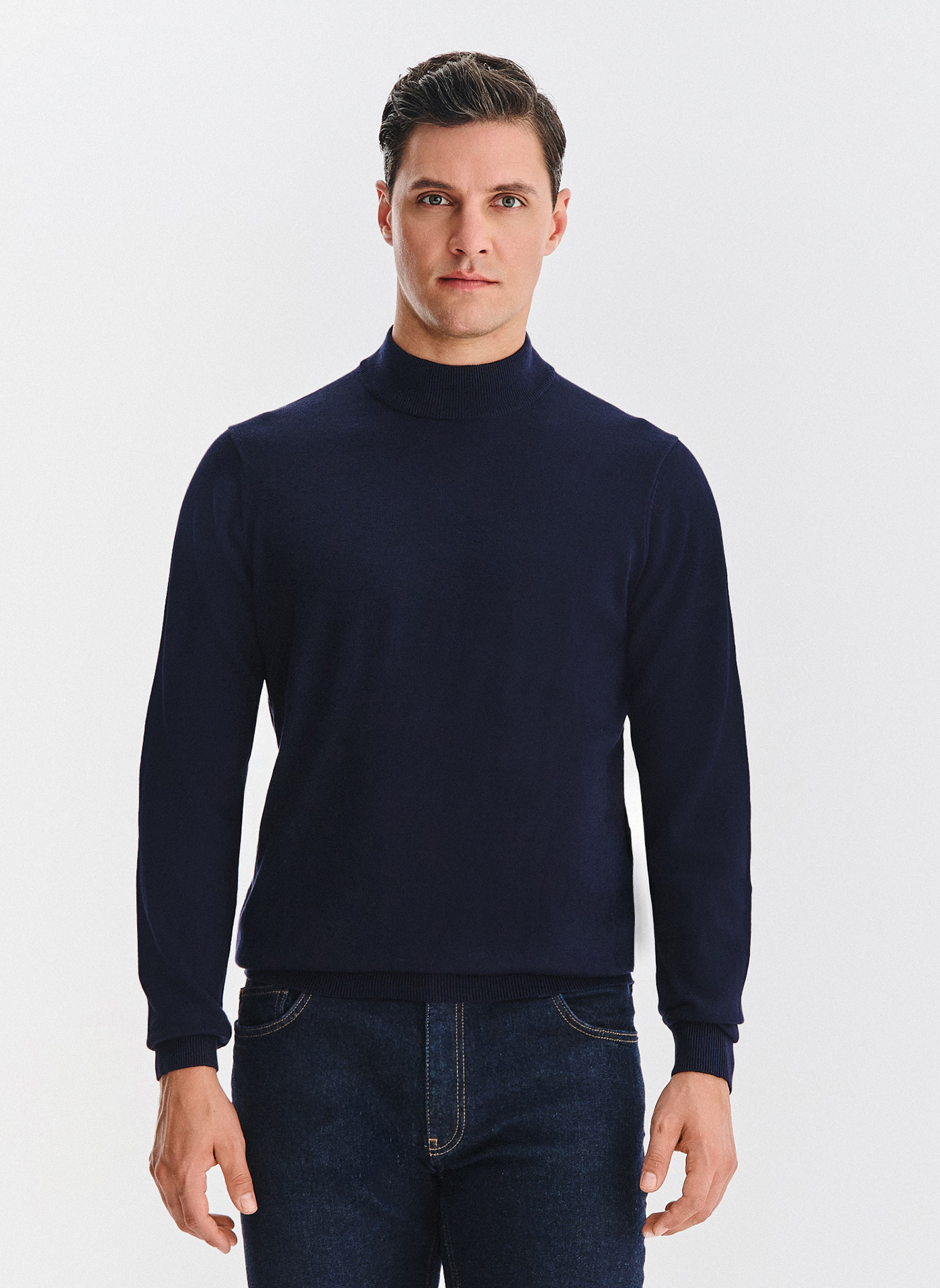 PAKO LORENTE - Półgolf męski w granatowym kolorze