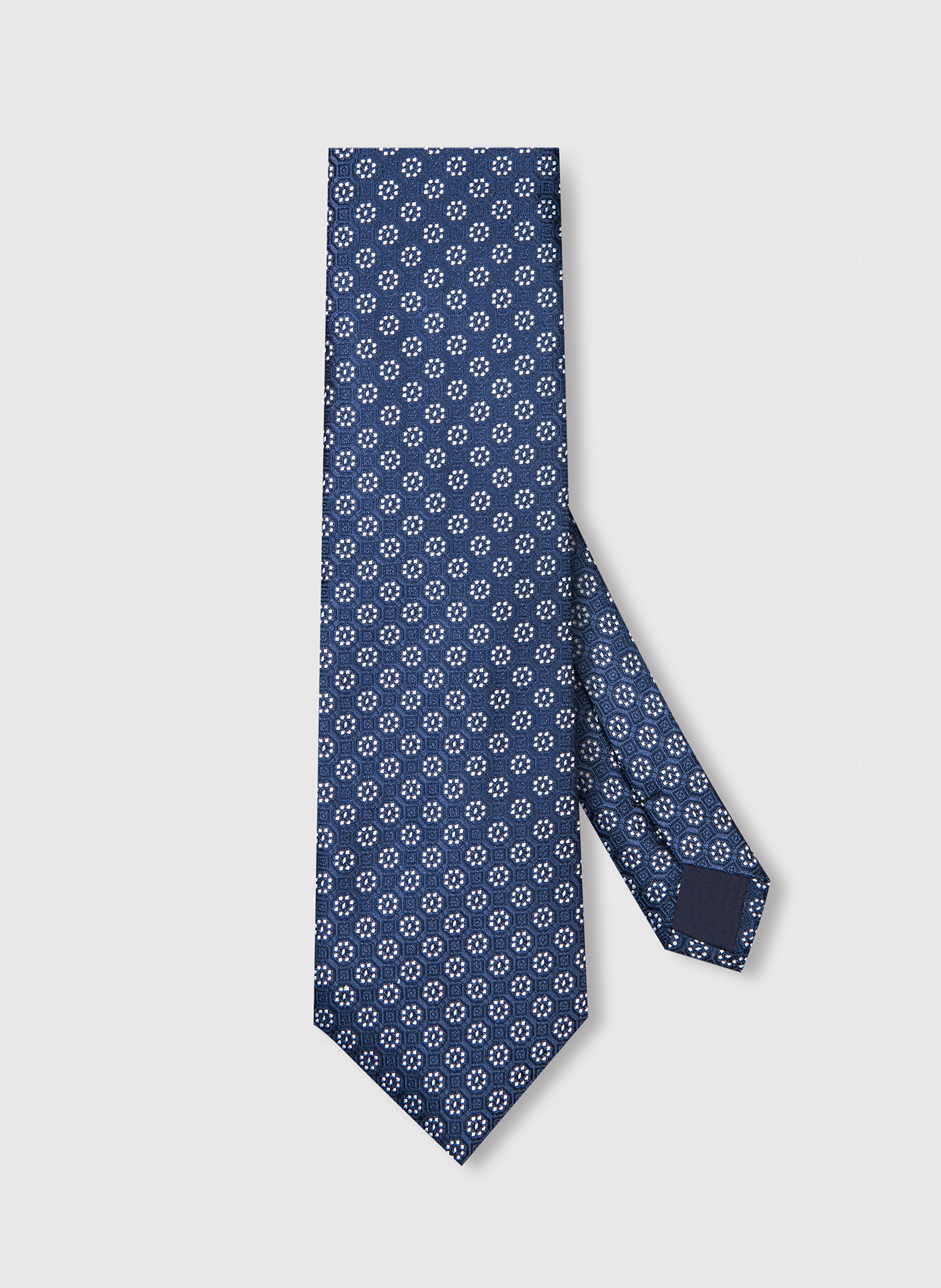 PAKO LORENTE - Granatowy krawat męski w kwiaty