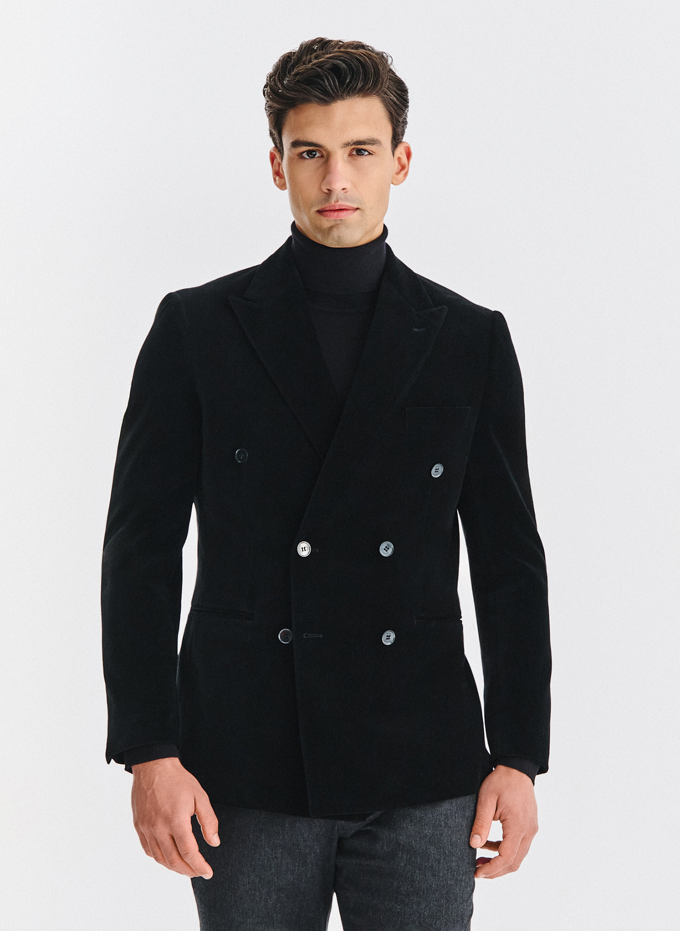 PAKO LORENTE – Czarna dwurzędowa marynarka męska