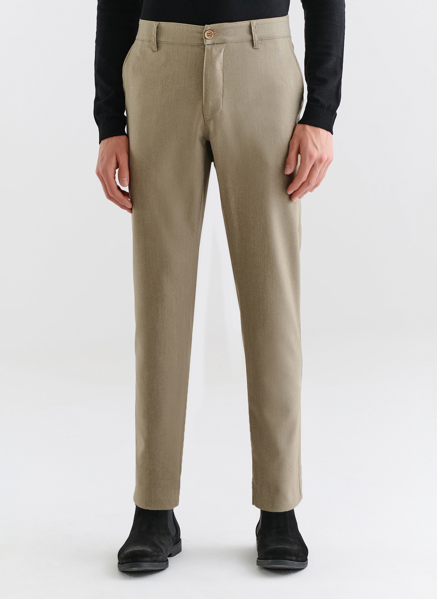 PAKO LORENTE – Beżowe casualowe spodnie męskie