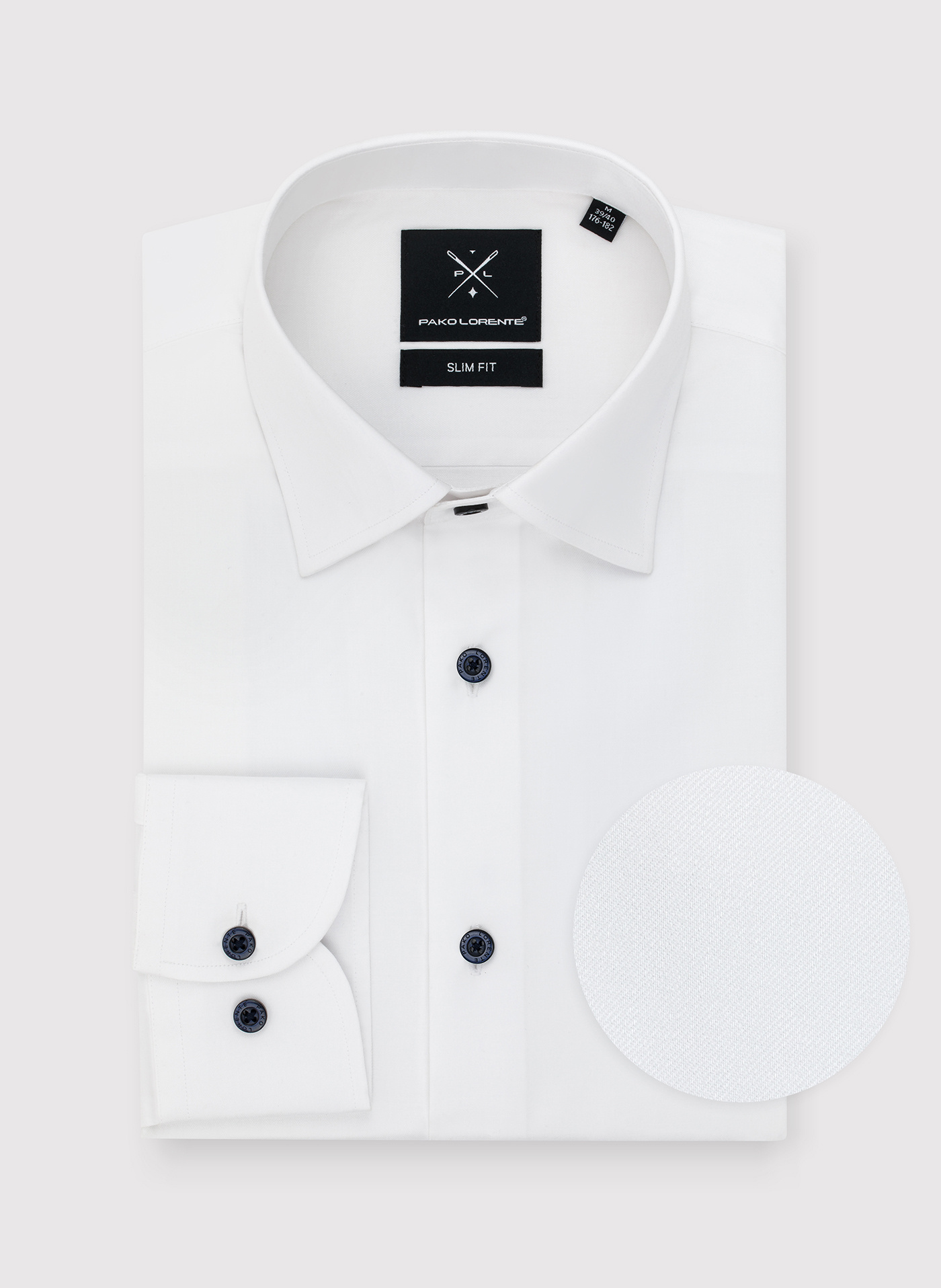 PAKO LORENTE – Gładka bawełniana koszula męska długi rękaw