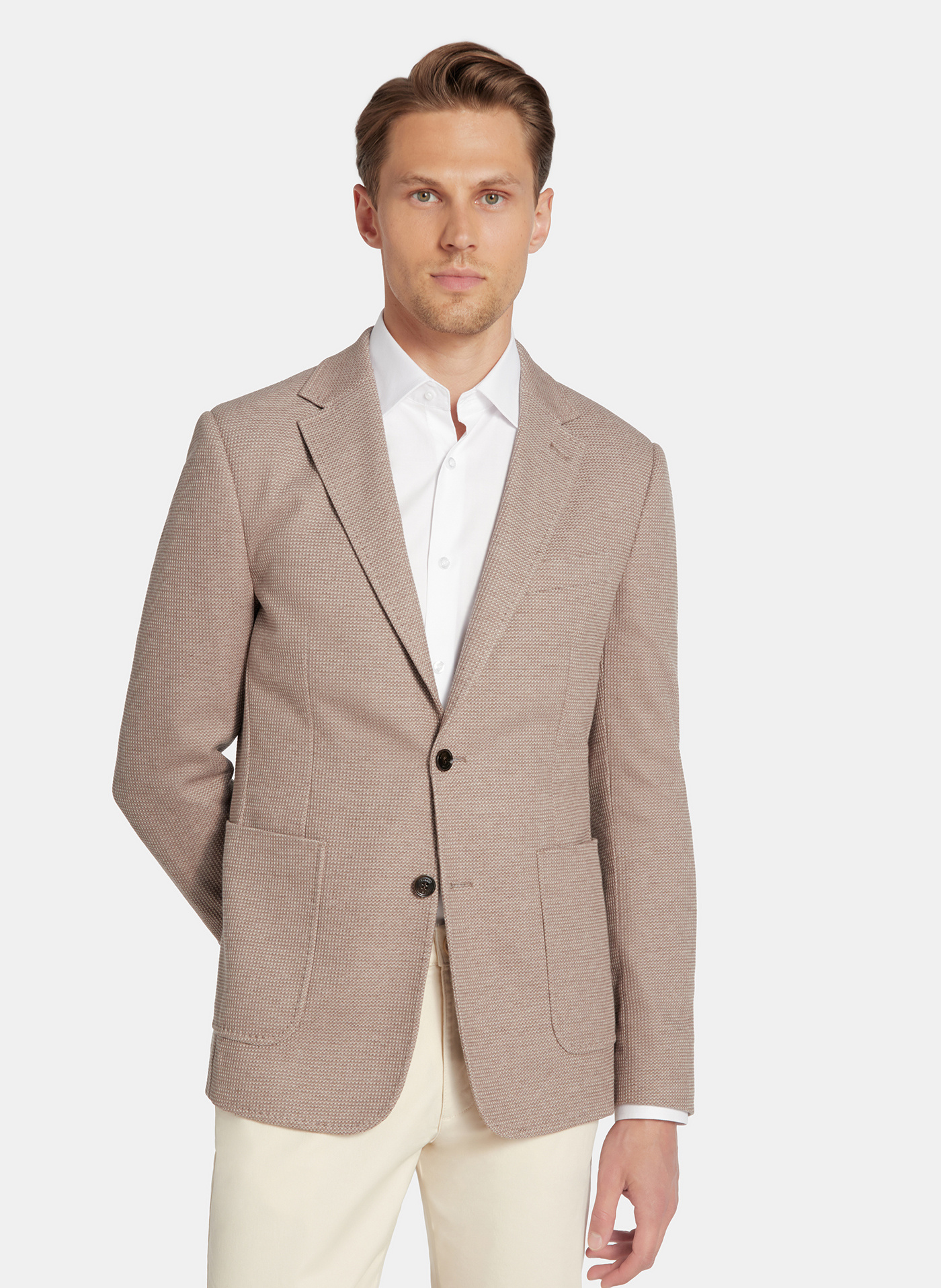 PAKO LORENTE - Brązowa marynarka z dzianiny